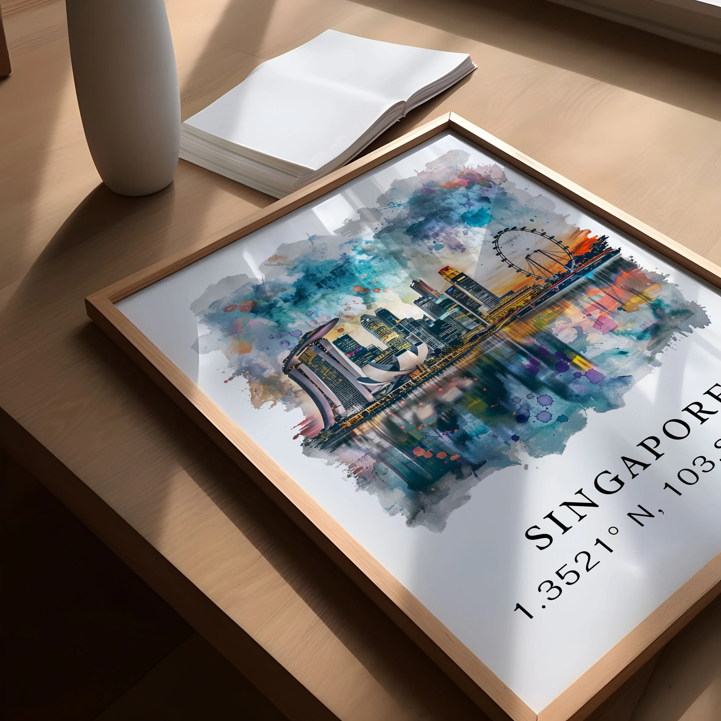 Singapore, Singapore – Watercolor Art Print - Image 3