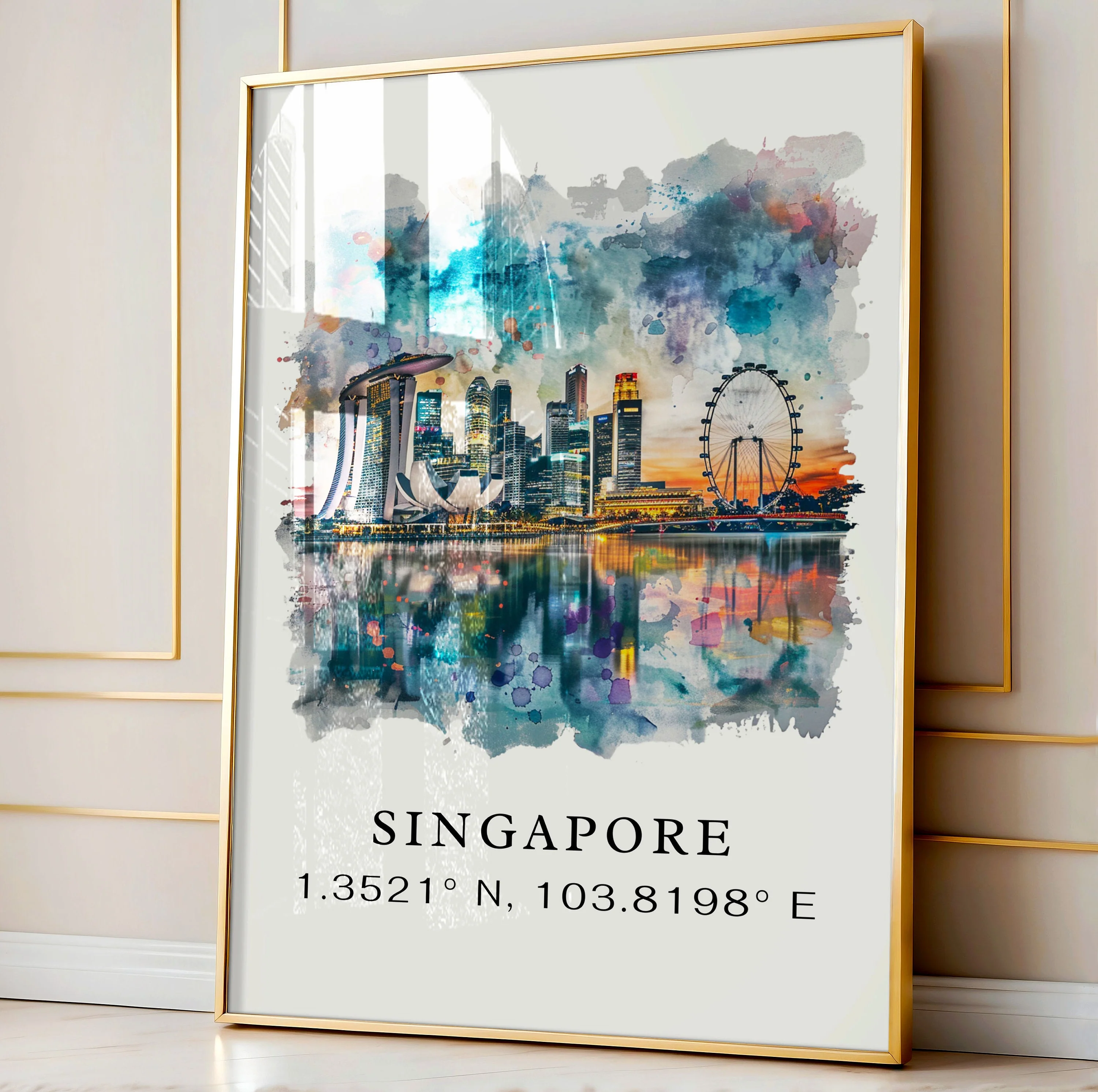 Singapore, Singapore – Watercolor Art Print - Image 4