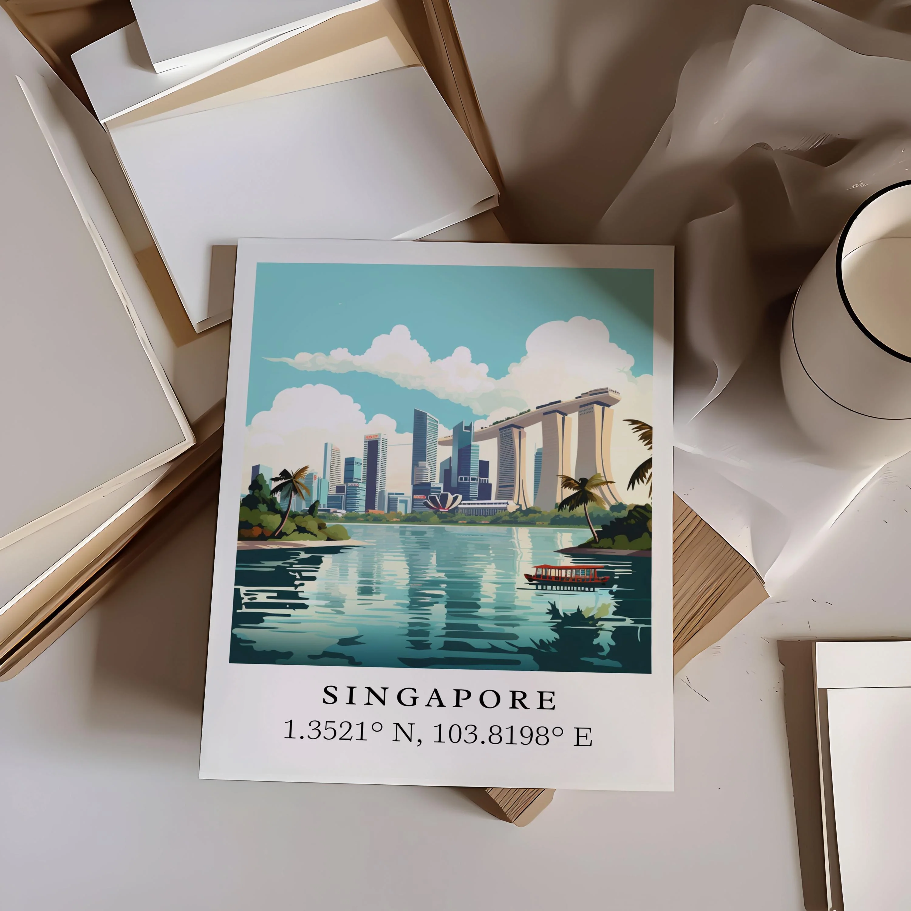 Singapore, Singapore – Watercolor Art Print - Image 2
