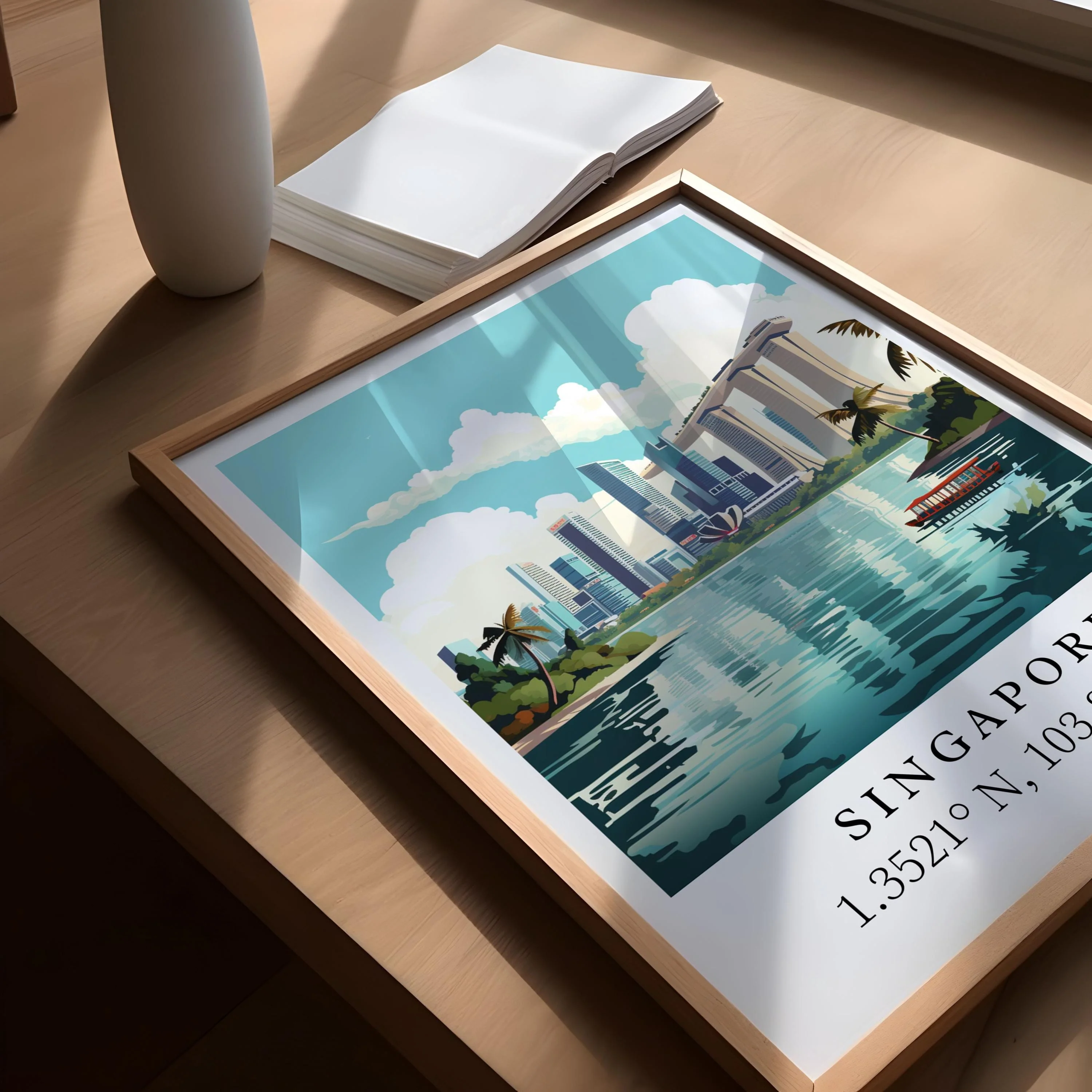 Singapore, Singapore – Watercolor Art Print - Image 3