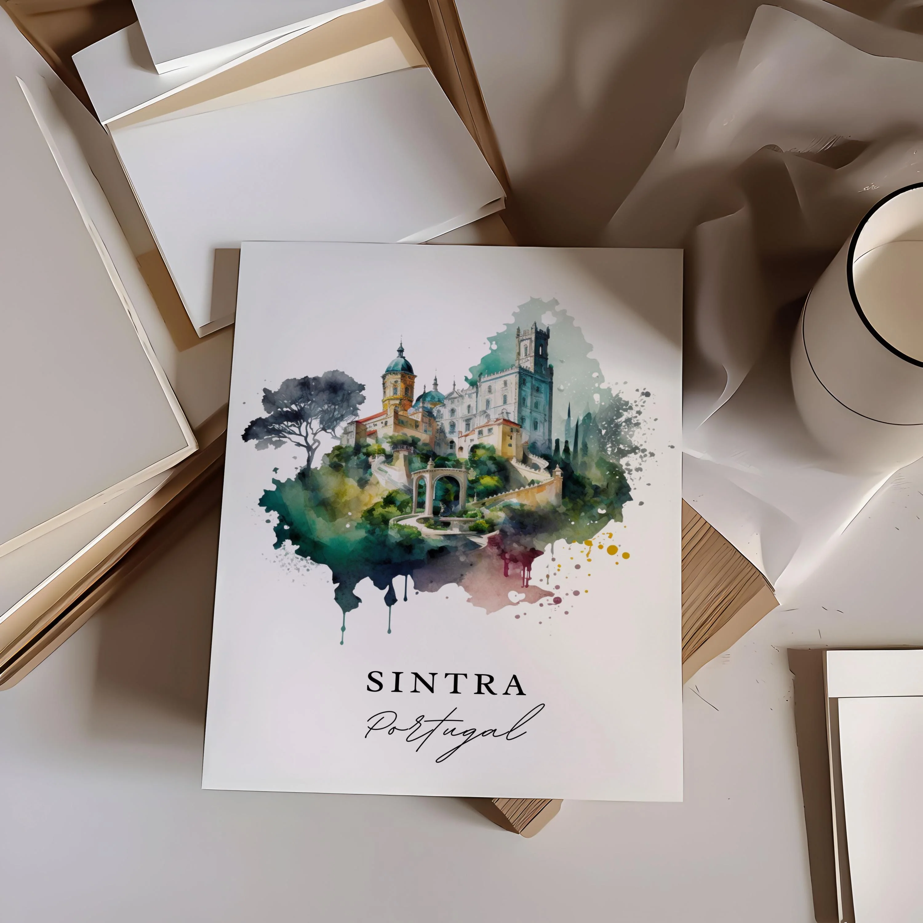 Sintra, Portugal – Watercolor Art Print - Image 2