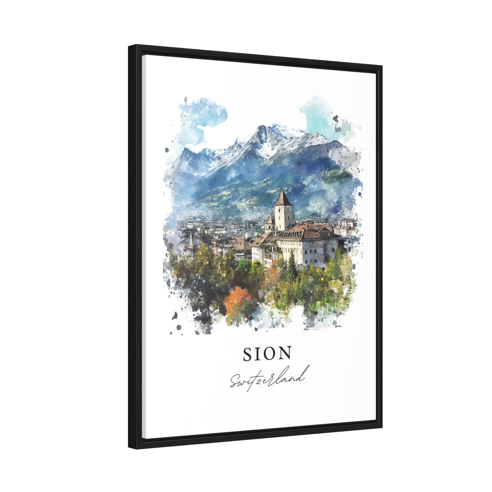 Sion, Switzerland – Watercolor Art Print - Image 6