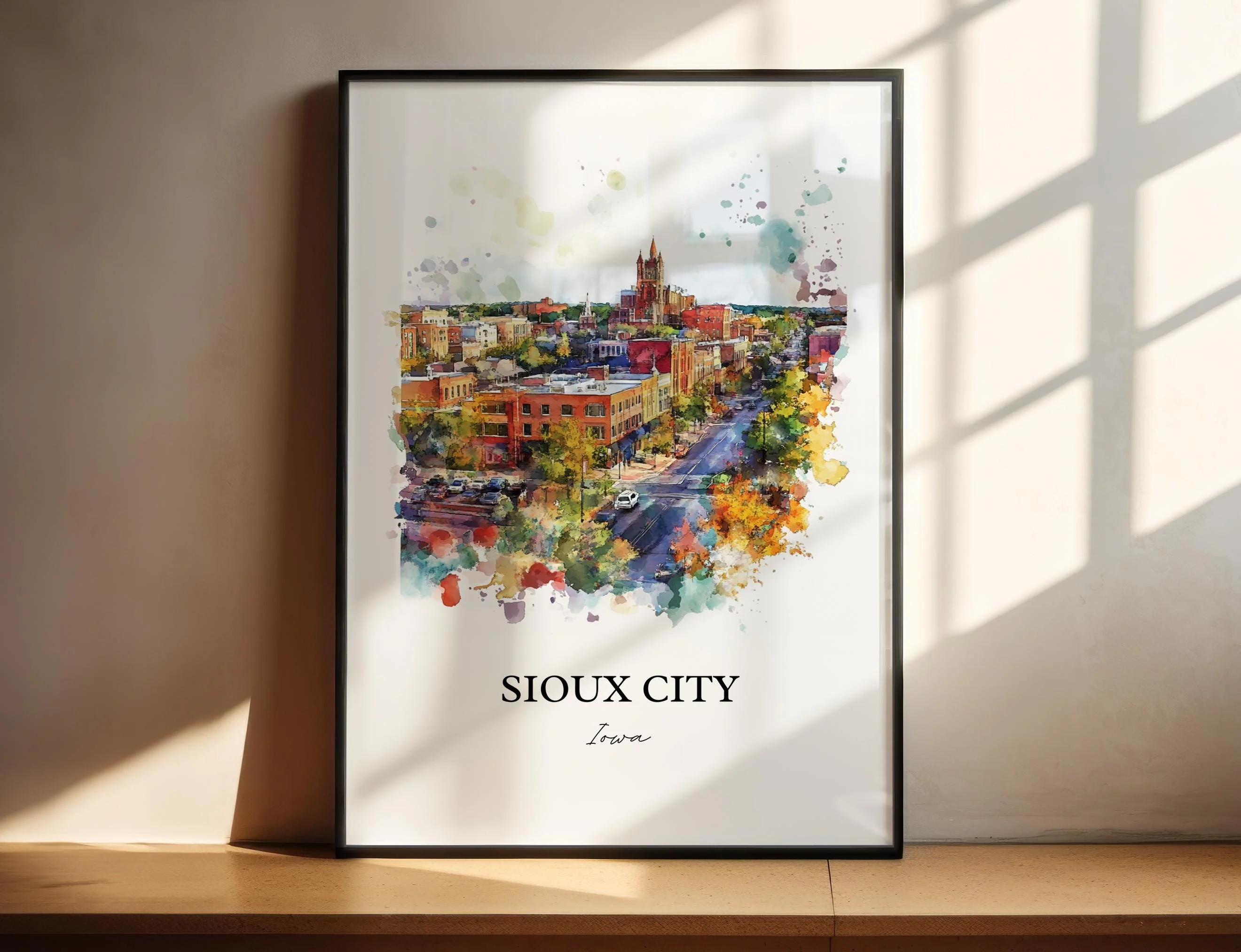 Sioux City, Iowa – Watercolor Art Print