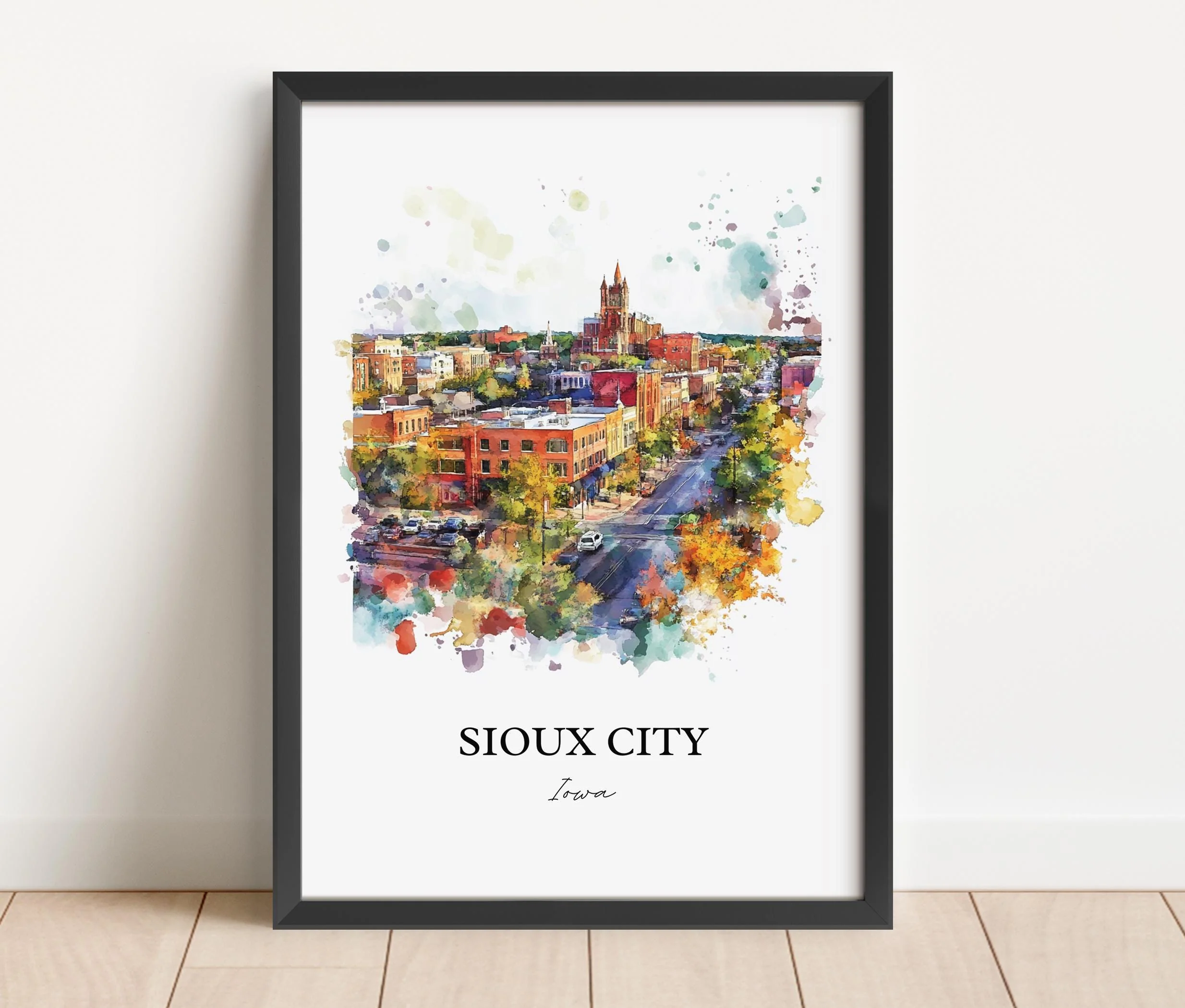 Sioux City, Iowa – Watercolor Art Print - Image 3