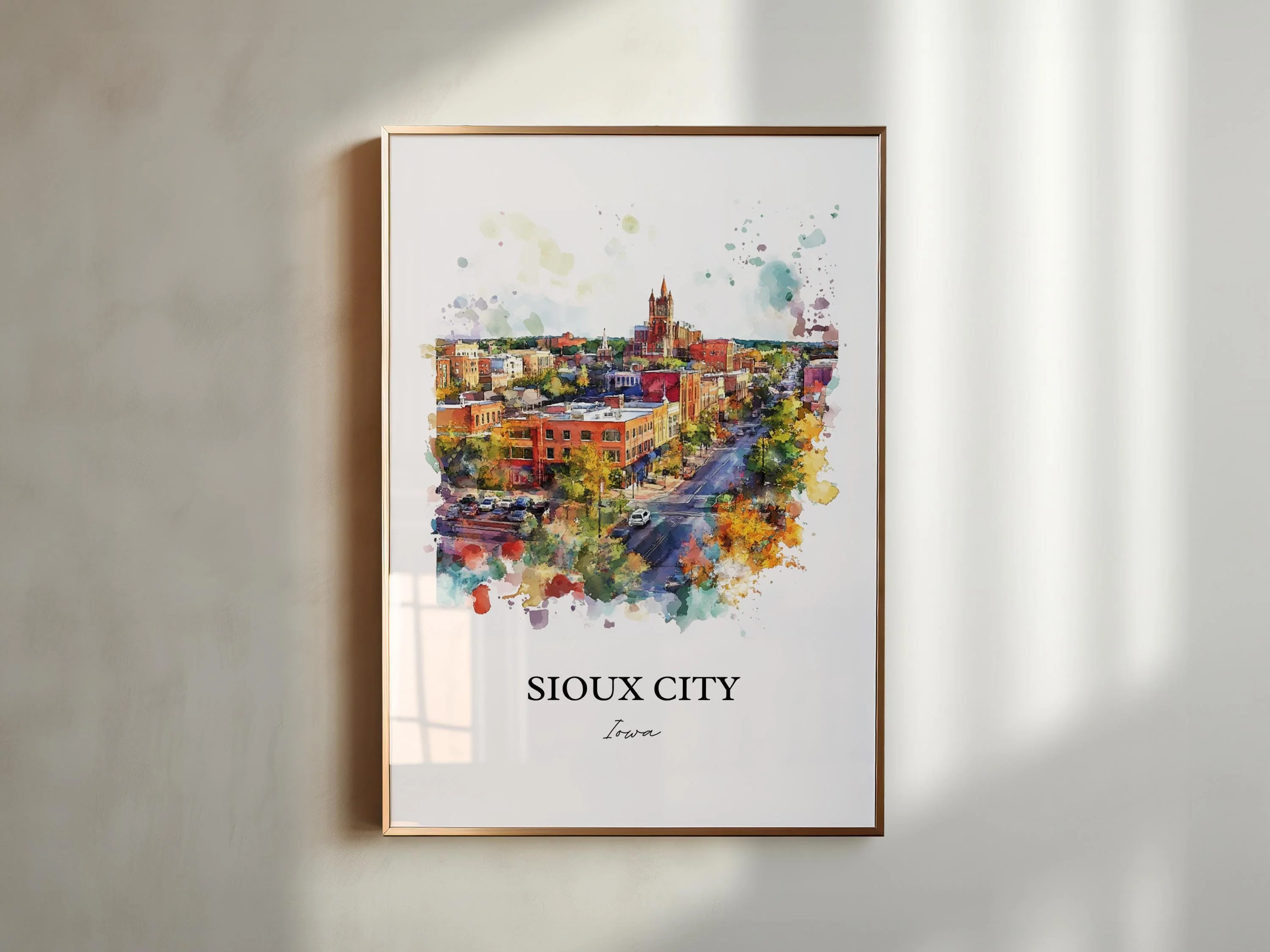 Sioux City, Iowa – Watercolor Art Print - Image 4