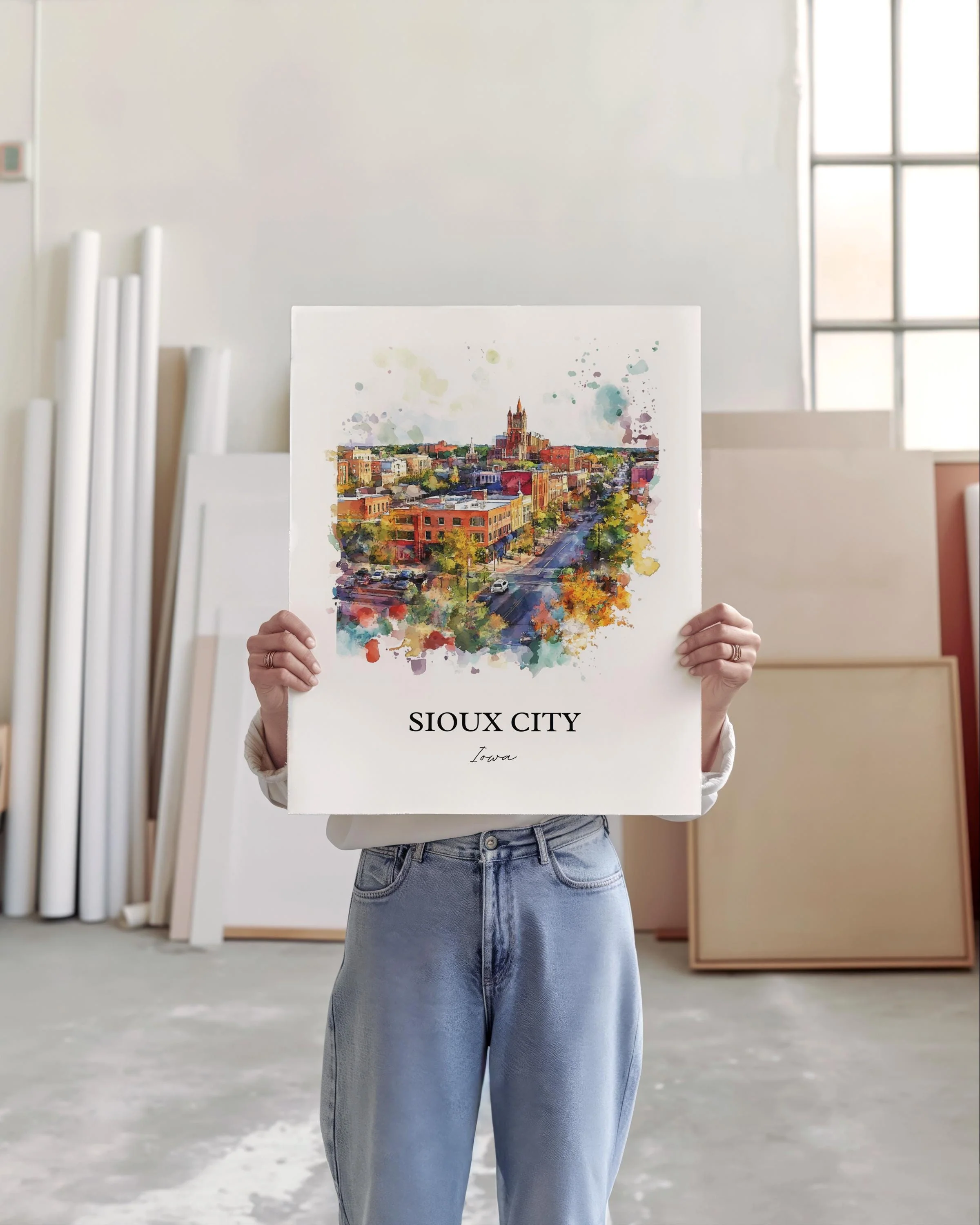 Sioux City, Iowa – Watercolor Art Print - Image 5