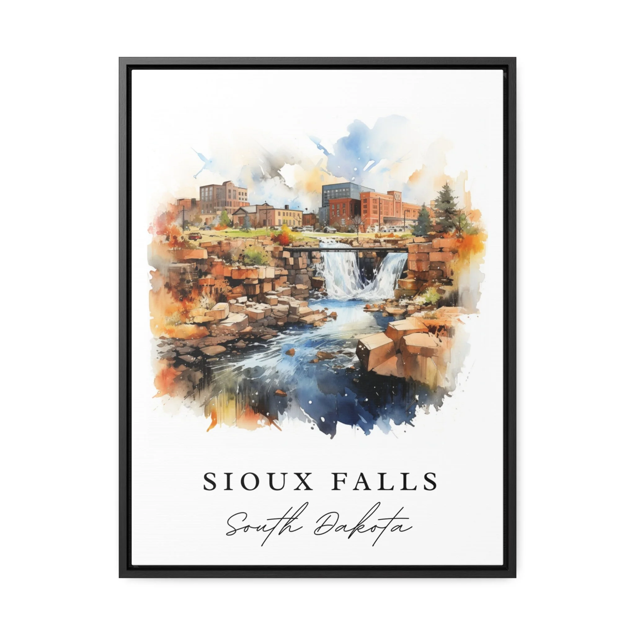 Sioux Falls, South Dakota Watercolor Art Print - Image 2