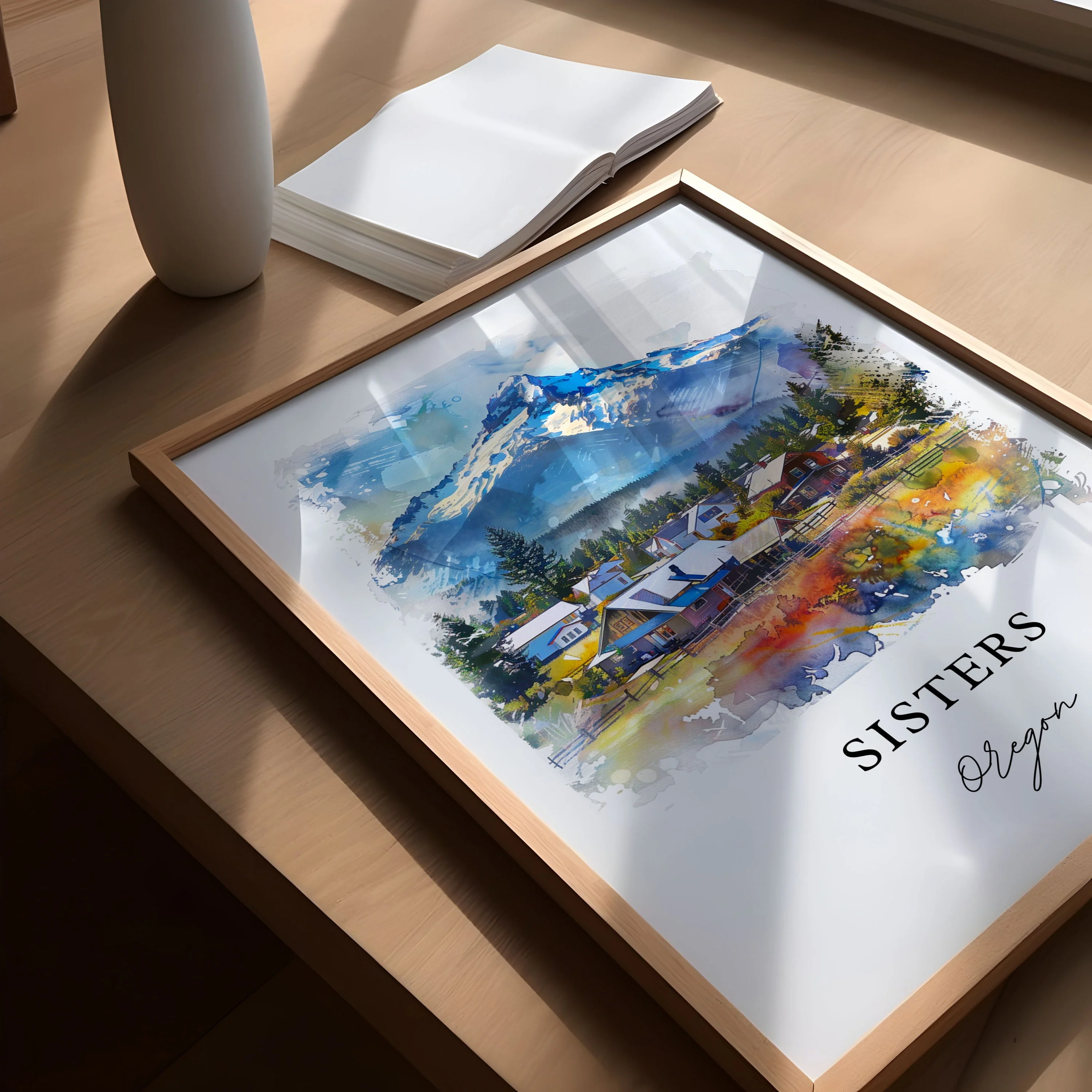 Sisters, Oregon, Oregon – Watercolor Art Print - Image 3