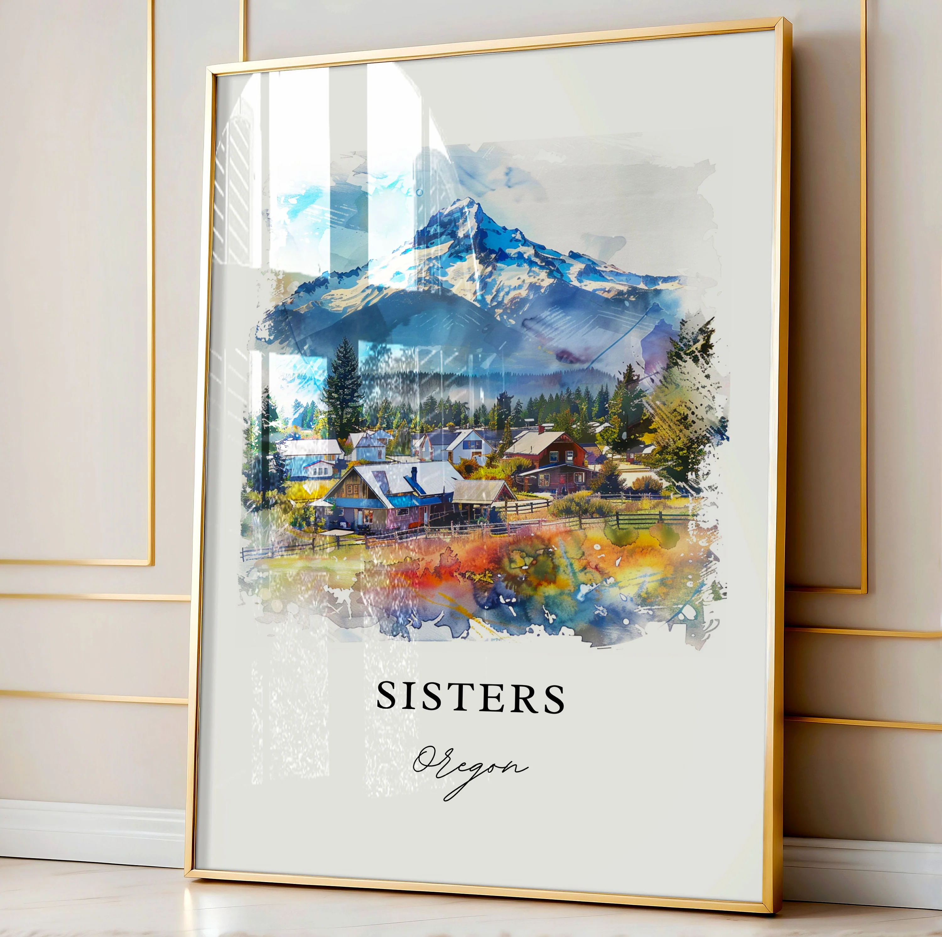 Sisters, Oregon, Oregon – Watercolor Art Print - Image 4