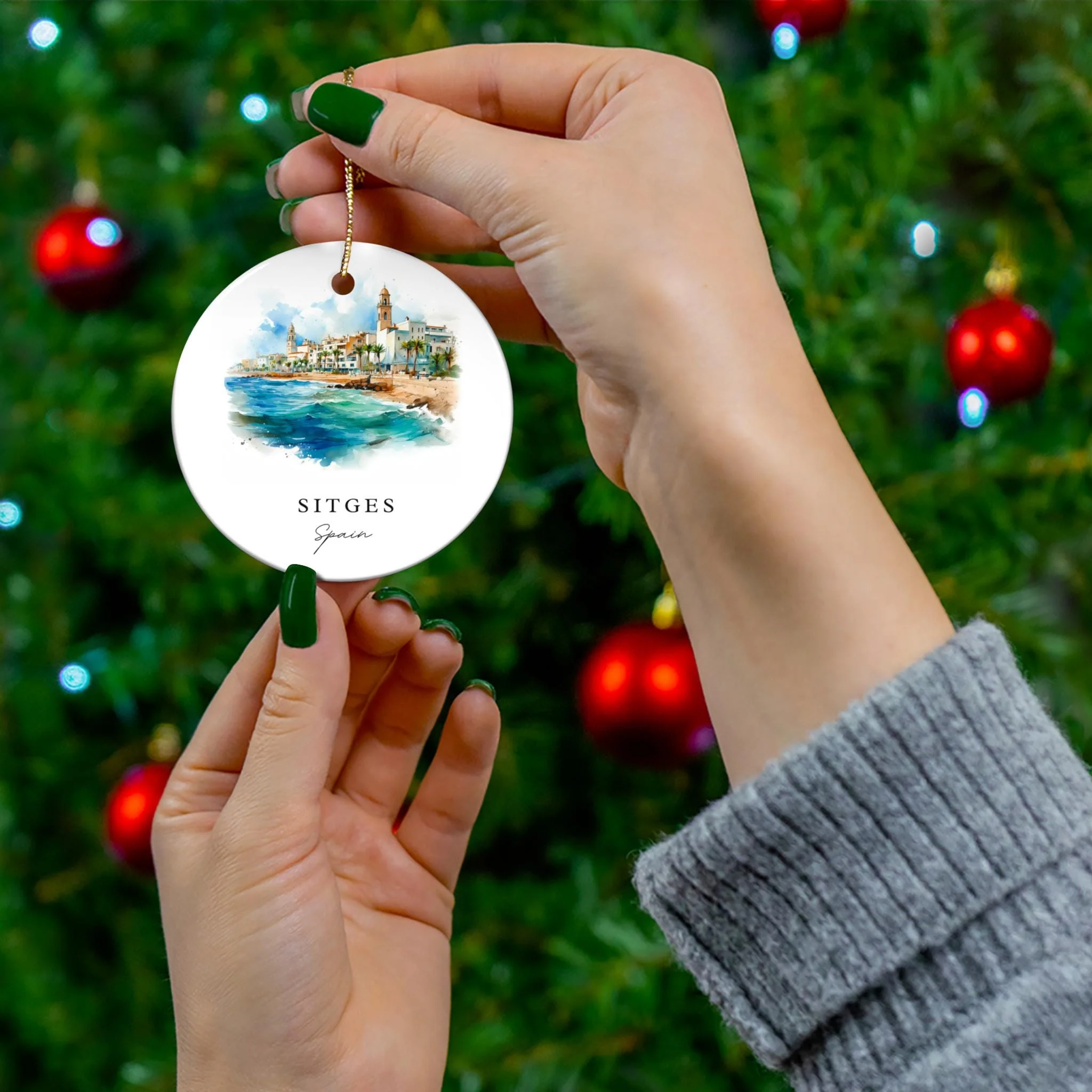 Sitges Spain Ornament: Unique Sitges Souvenir, Sitges Xmas Decor, and Authentic Sitges Espana Christmas Gift - Image 3