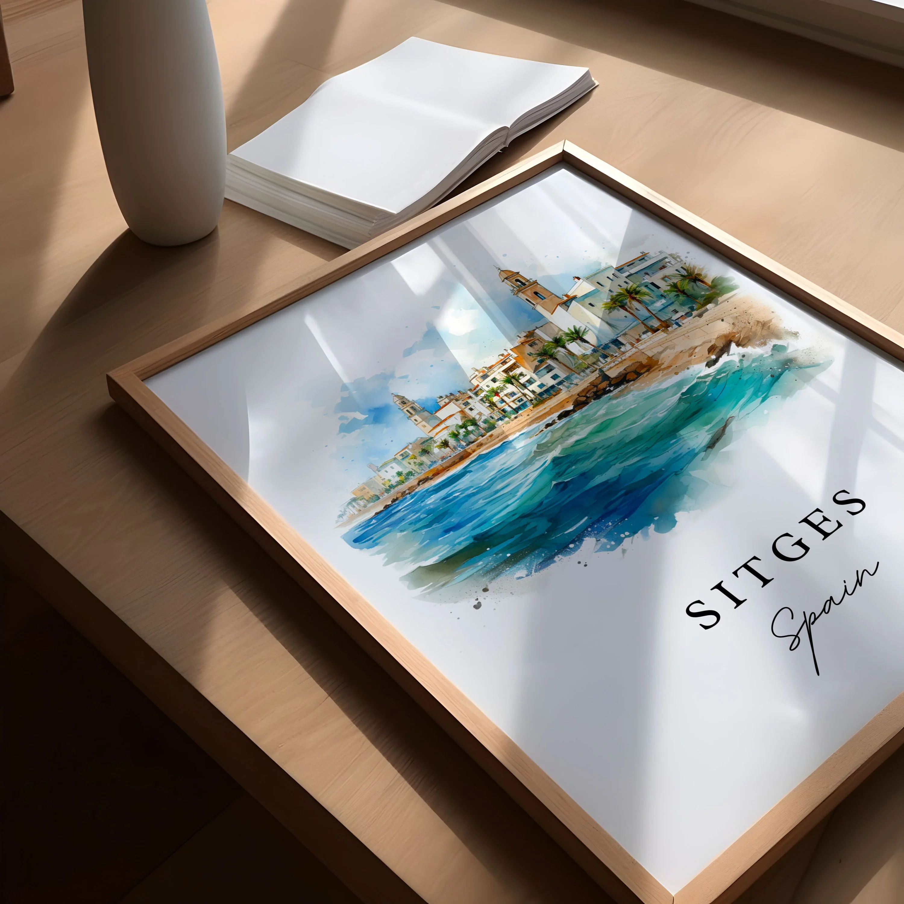 Sitges, Spain – Watercolor Art Print - Image 3