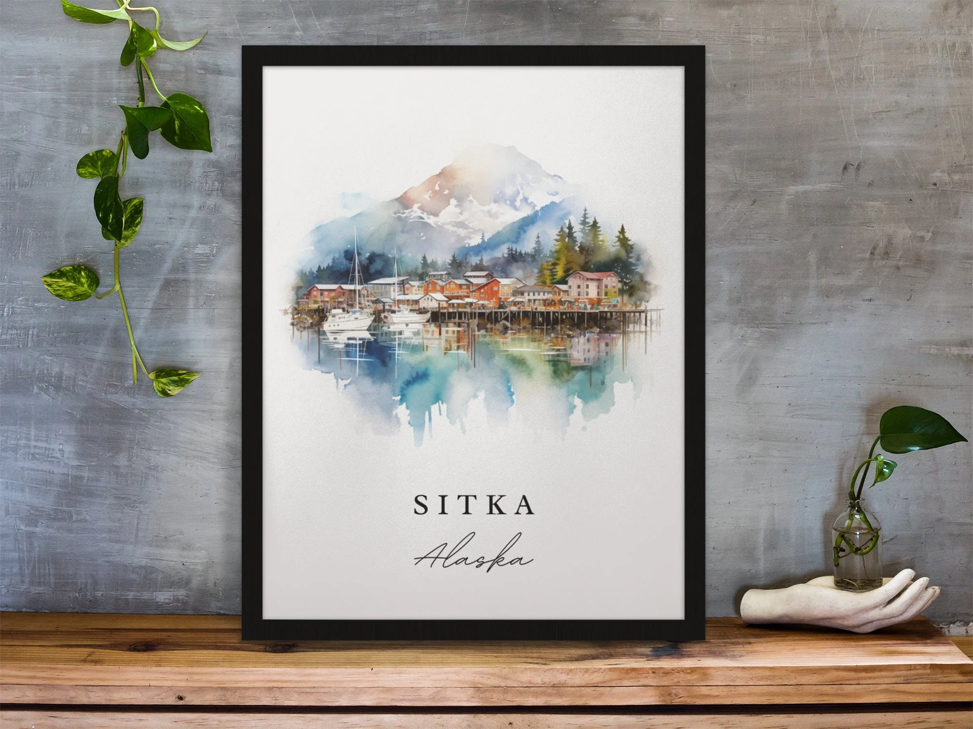 Sitka, Alaska, Alaska – Watercolor Art Print - Image 5