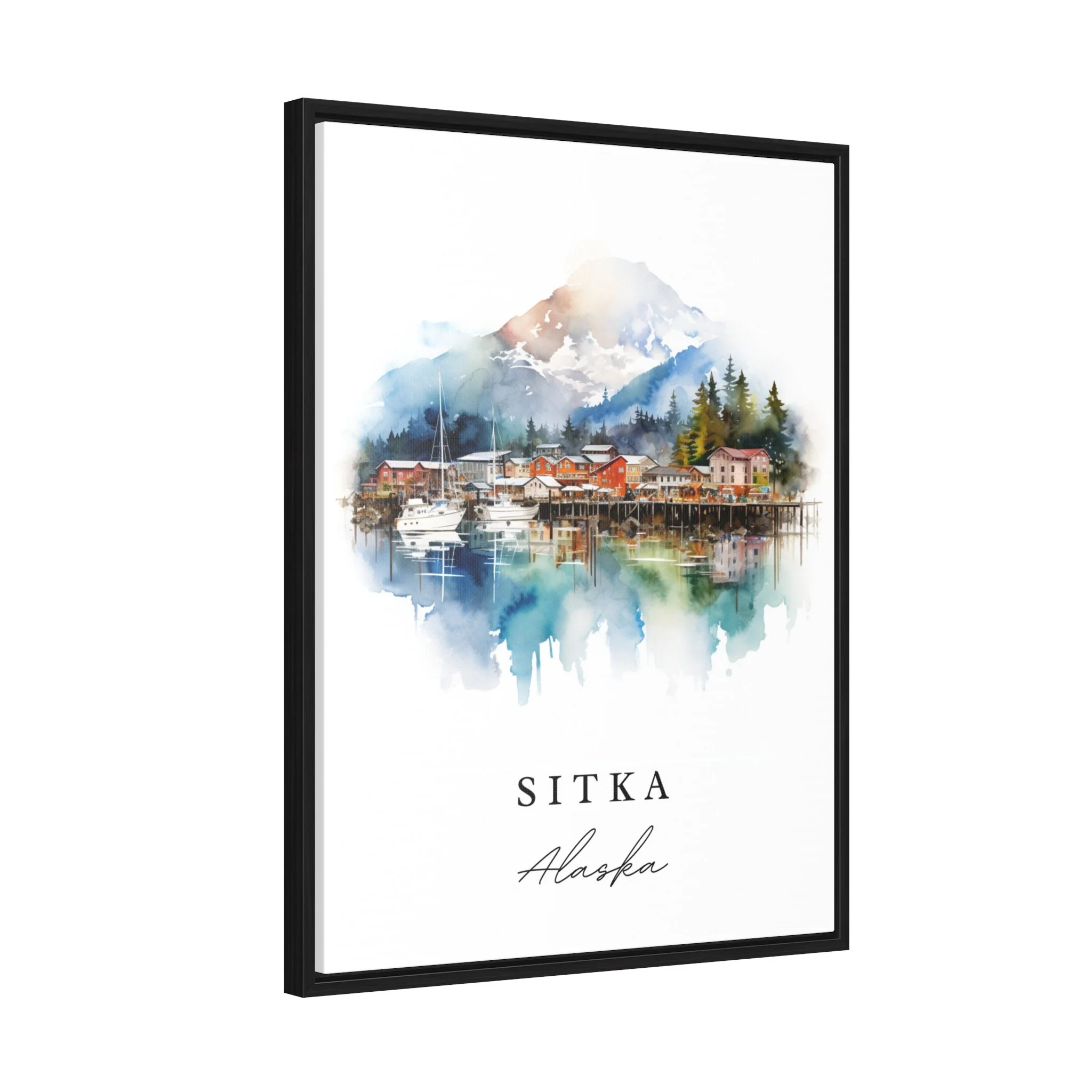 Sitka, Alaska, Alaska – Watercolor Art Print - Image 7