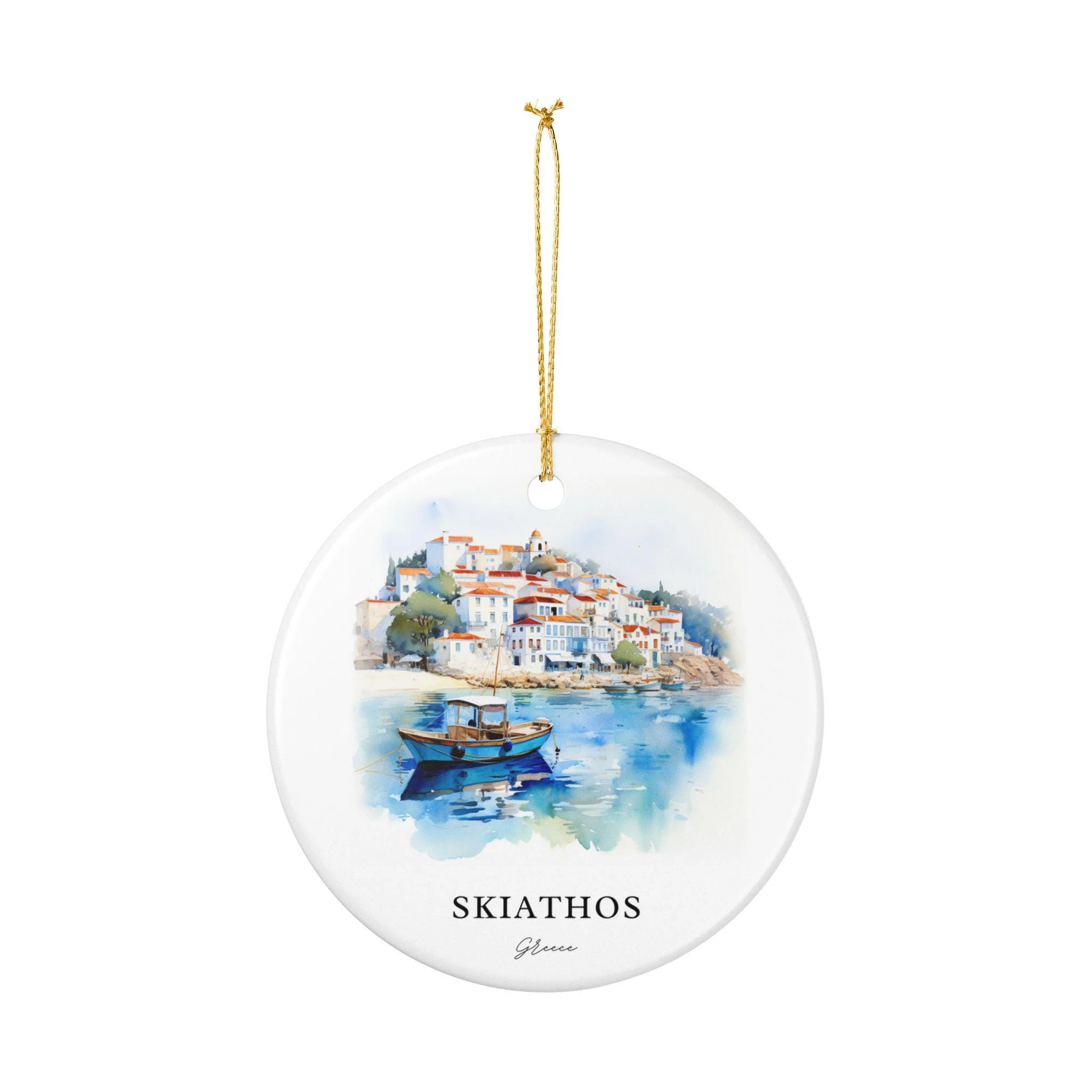 Skiathos Ornament: Unique Skiathos Greece Souvenir, Greece Xmas Decor, and Authentic Skiathos Greece Gift - Image 2