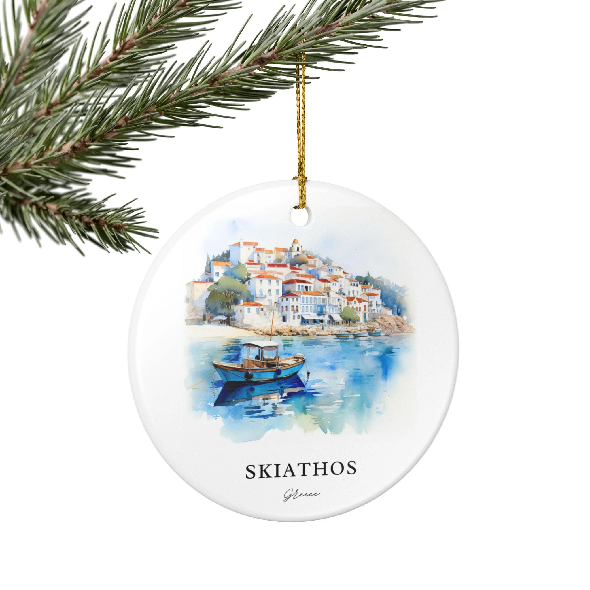 Skiathos Ornament: Unique Skiathos Greece Souvenir, Greece Xmas Decor, and Authentic Skiathos Greece Gift - Image 5