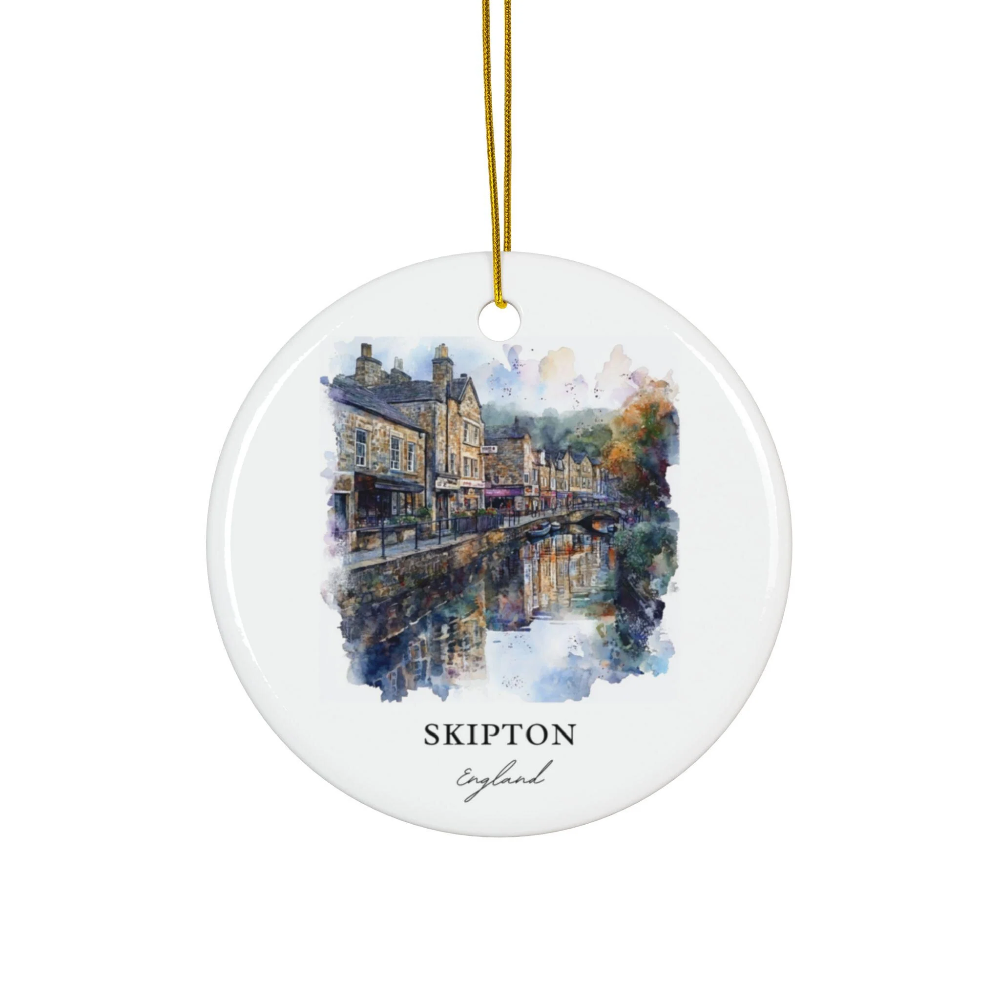 Skipton England Ornament: Unique Skipton Souvenir, Skipton Xmas Decor, and Authentic Skipton England Gift