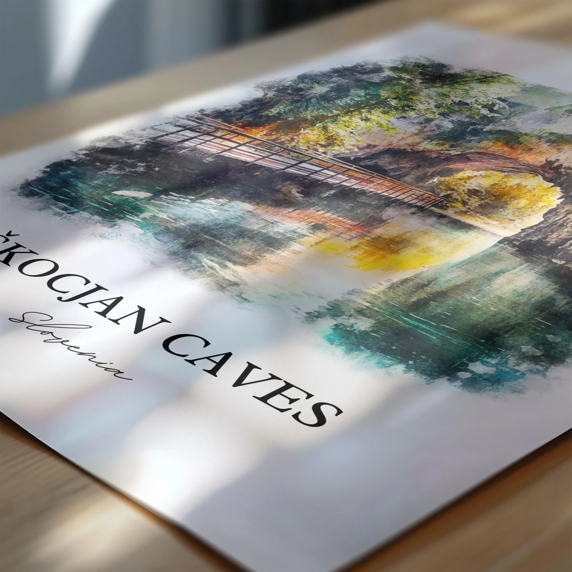 Skocjan Caves, Slovenia – Watercolor Art Print - Image 2