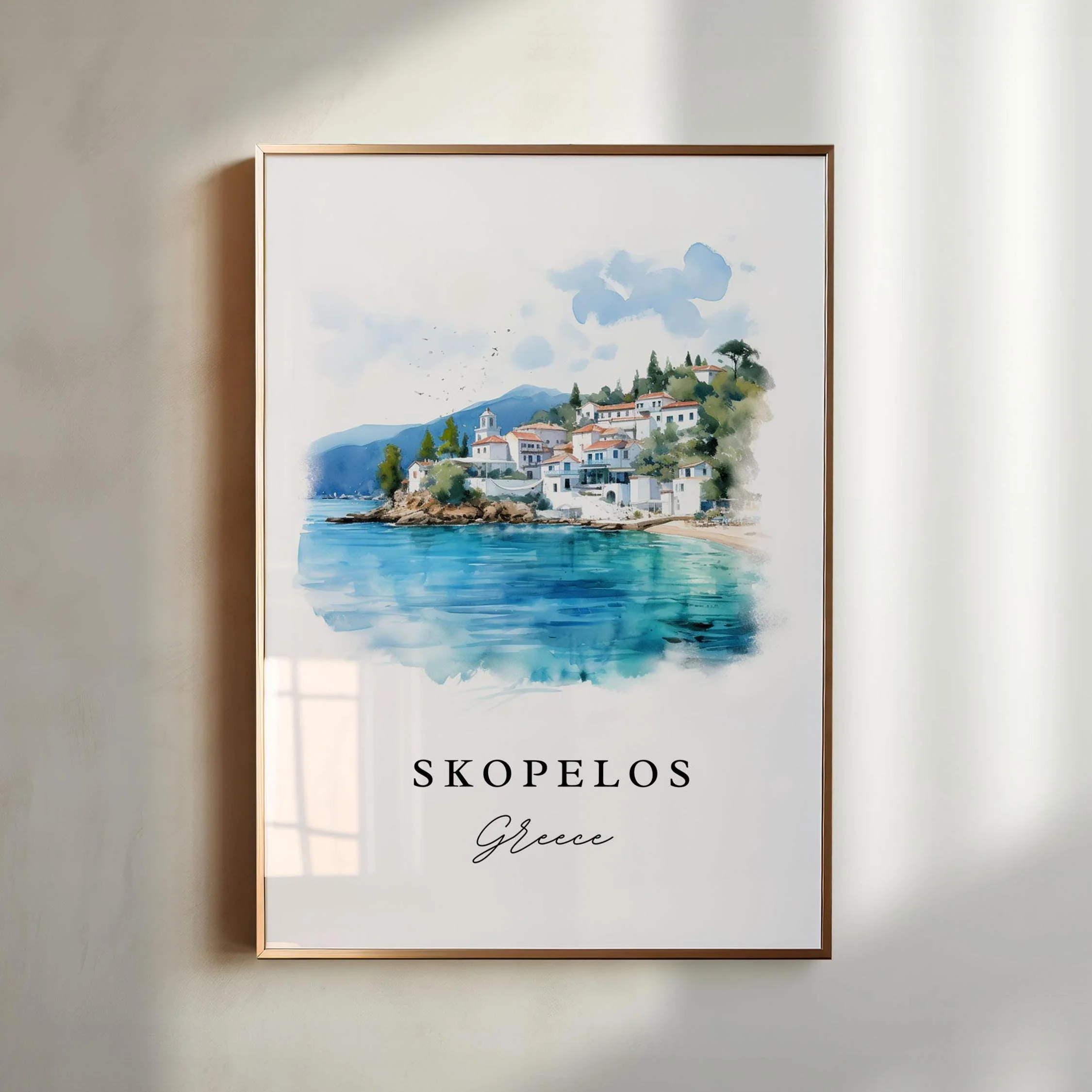 Skopelos, Greece – Watercolor Art Print - Image 3