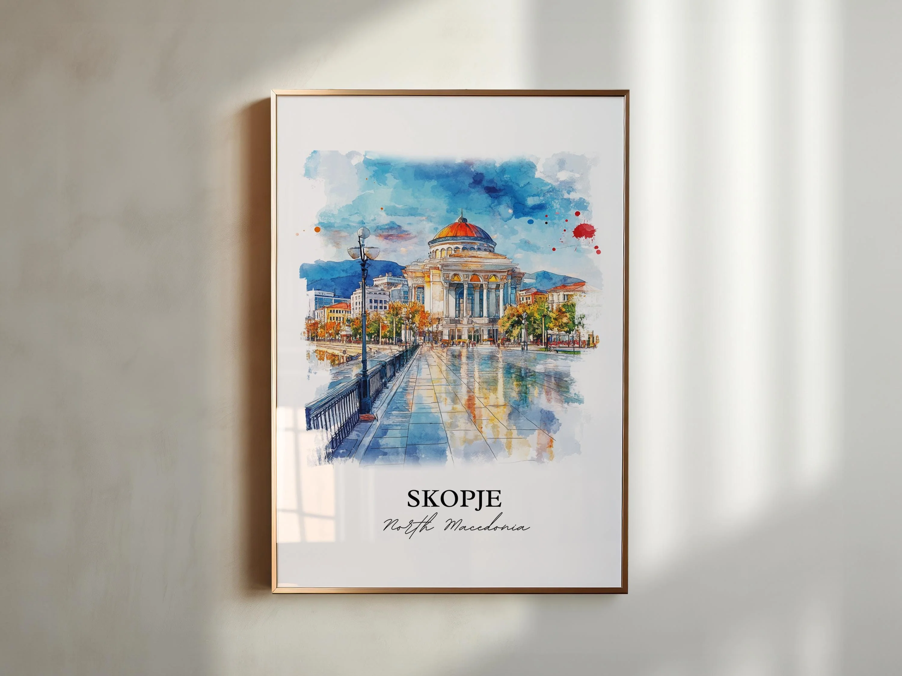 Skopje, North Macedonia – Watercolor Art Print - Image 6