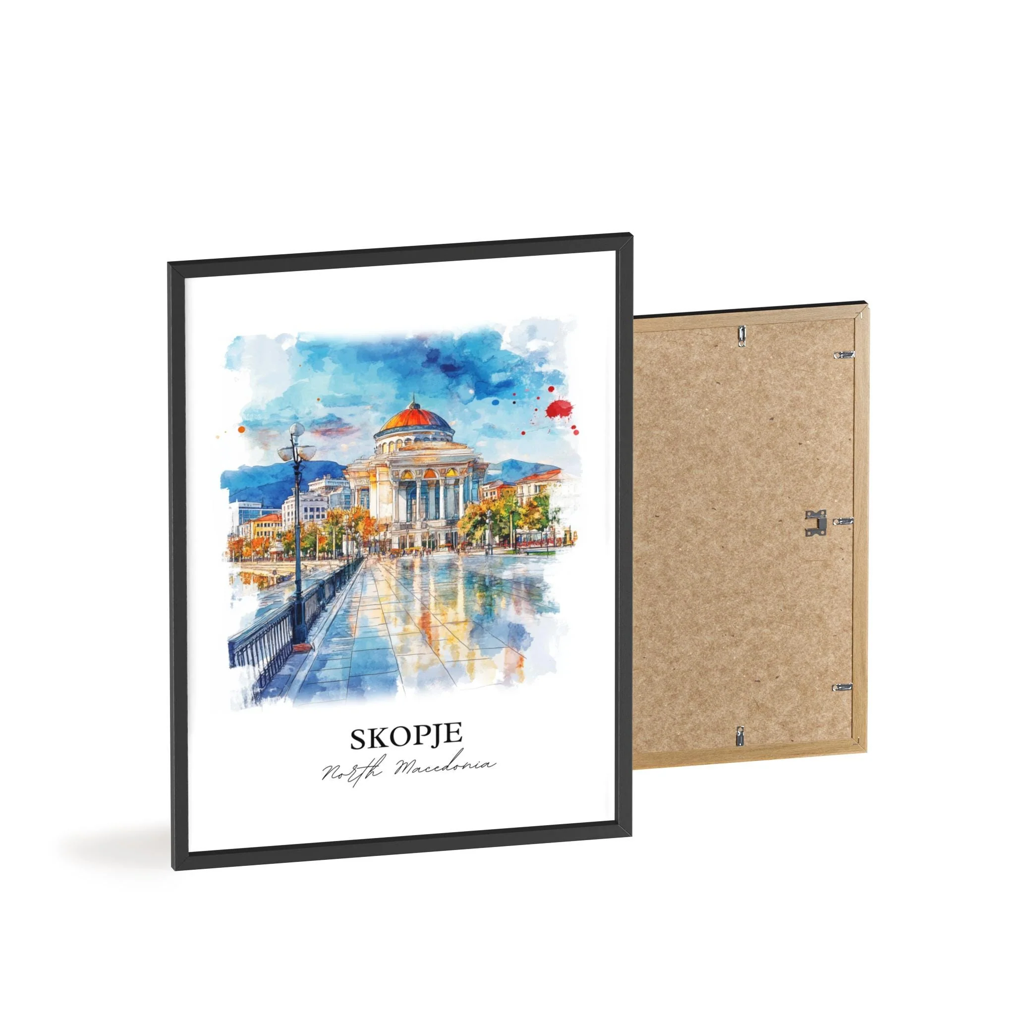 Skopje, North Macedonia – Watercolor Art Print - Image 8