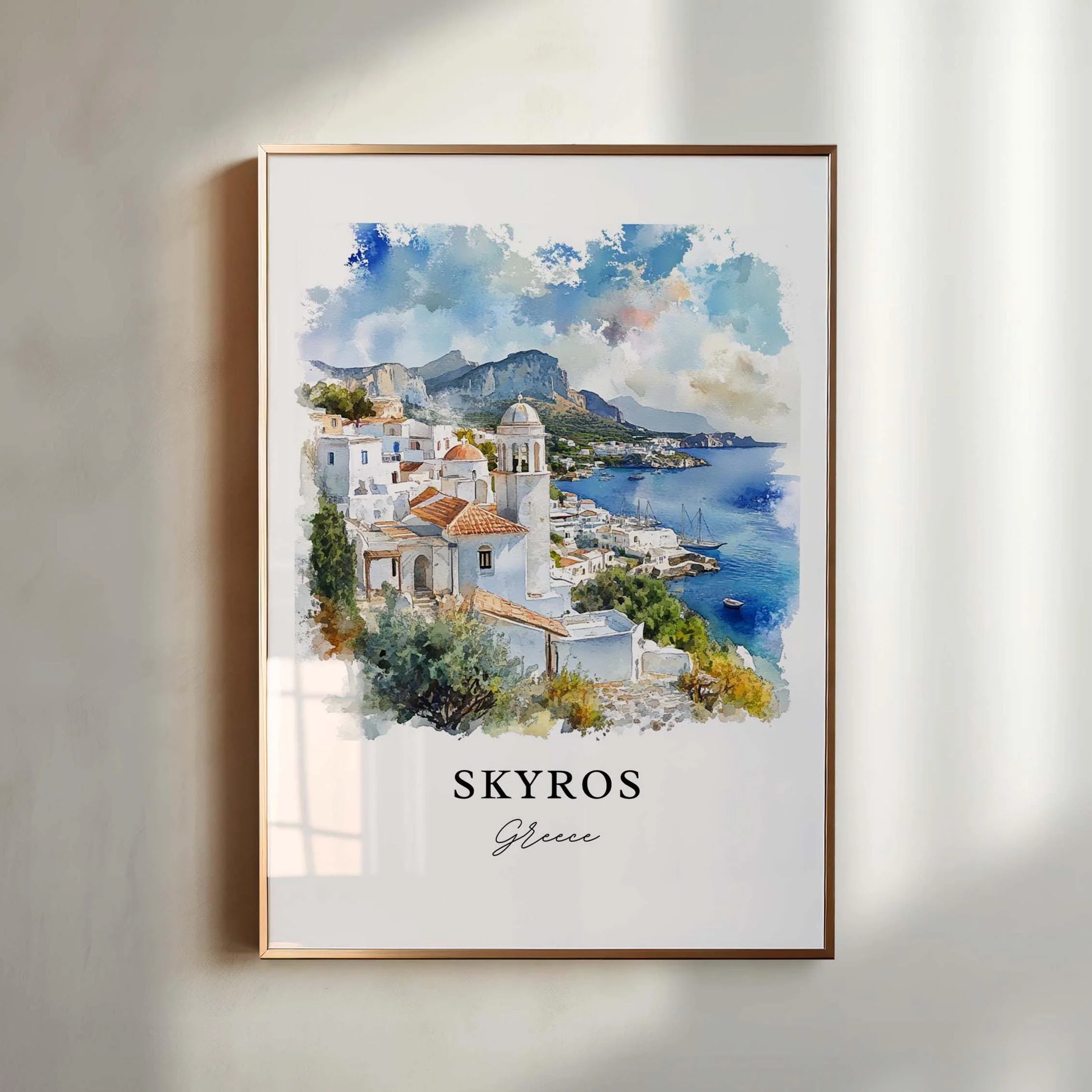 Skyros, Greece – Watercolor Art Print