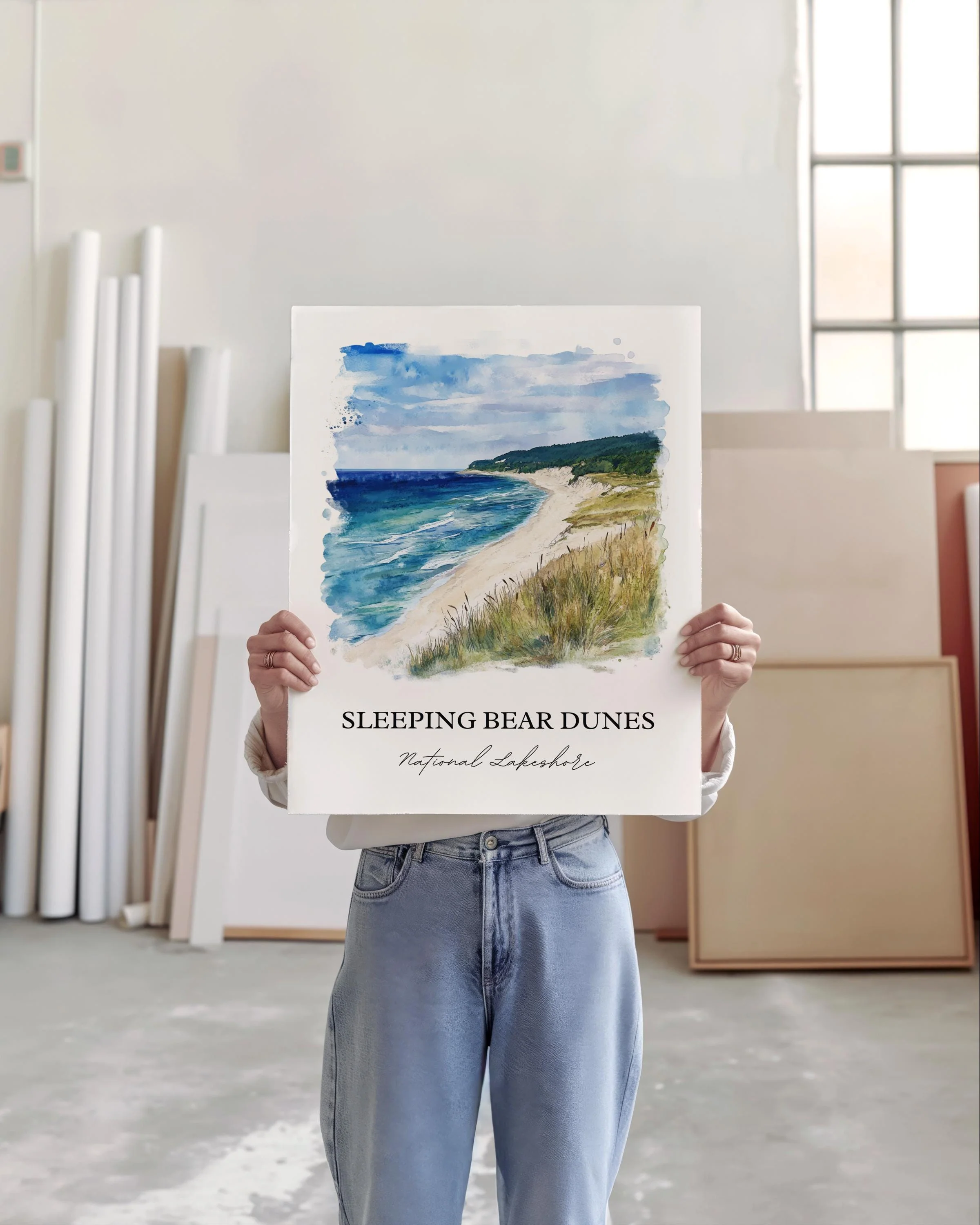 Sleeping Bear Dunes, USA – Watercolor Art Print - Image 2