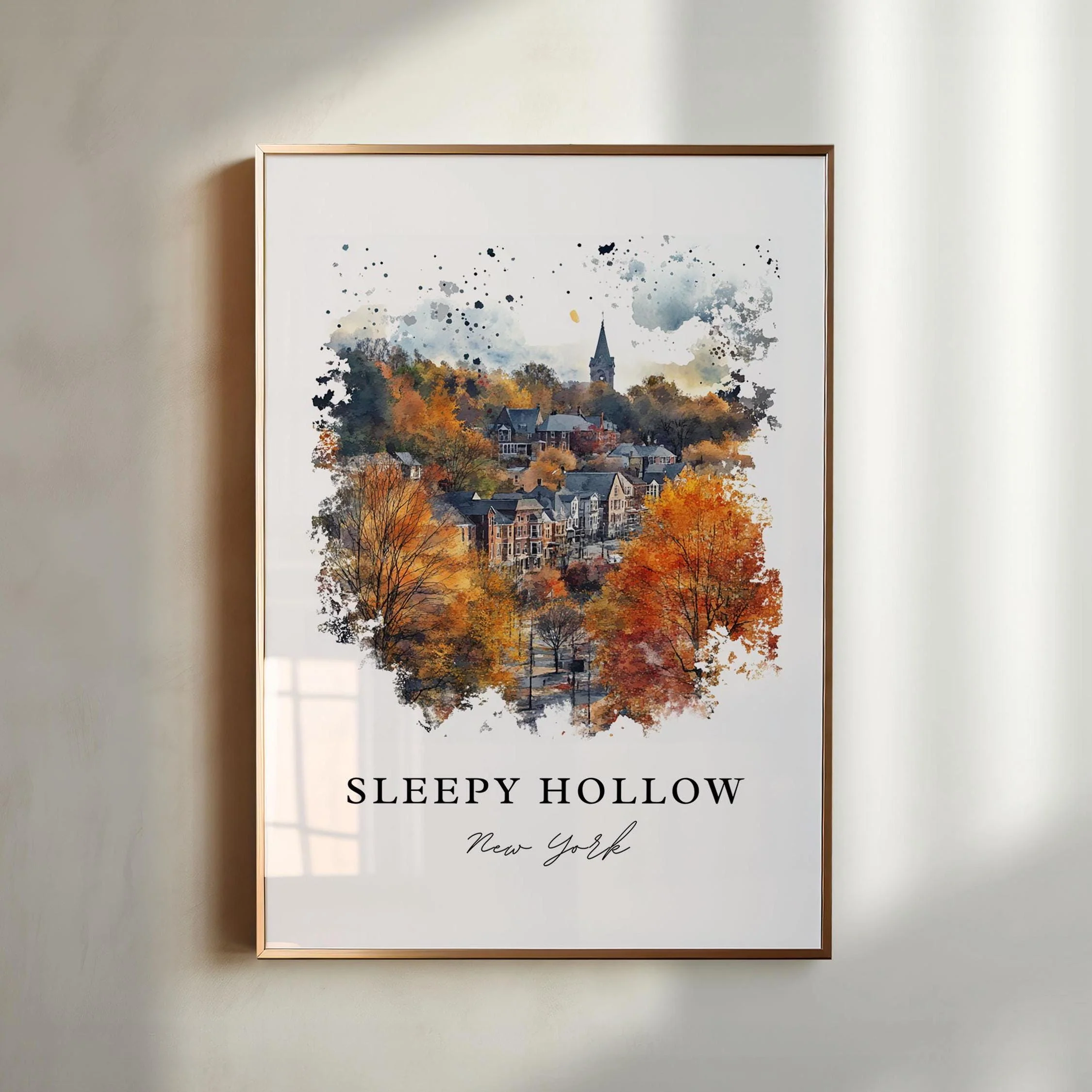 Sleepy Hollow, NY, USA – Watercolor Art Print