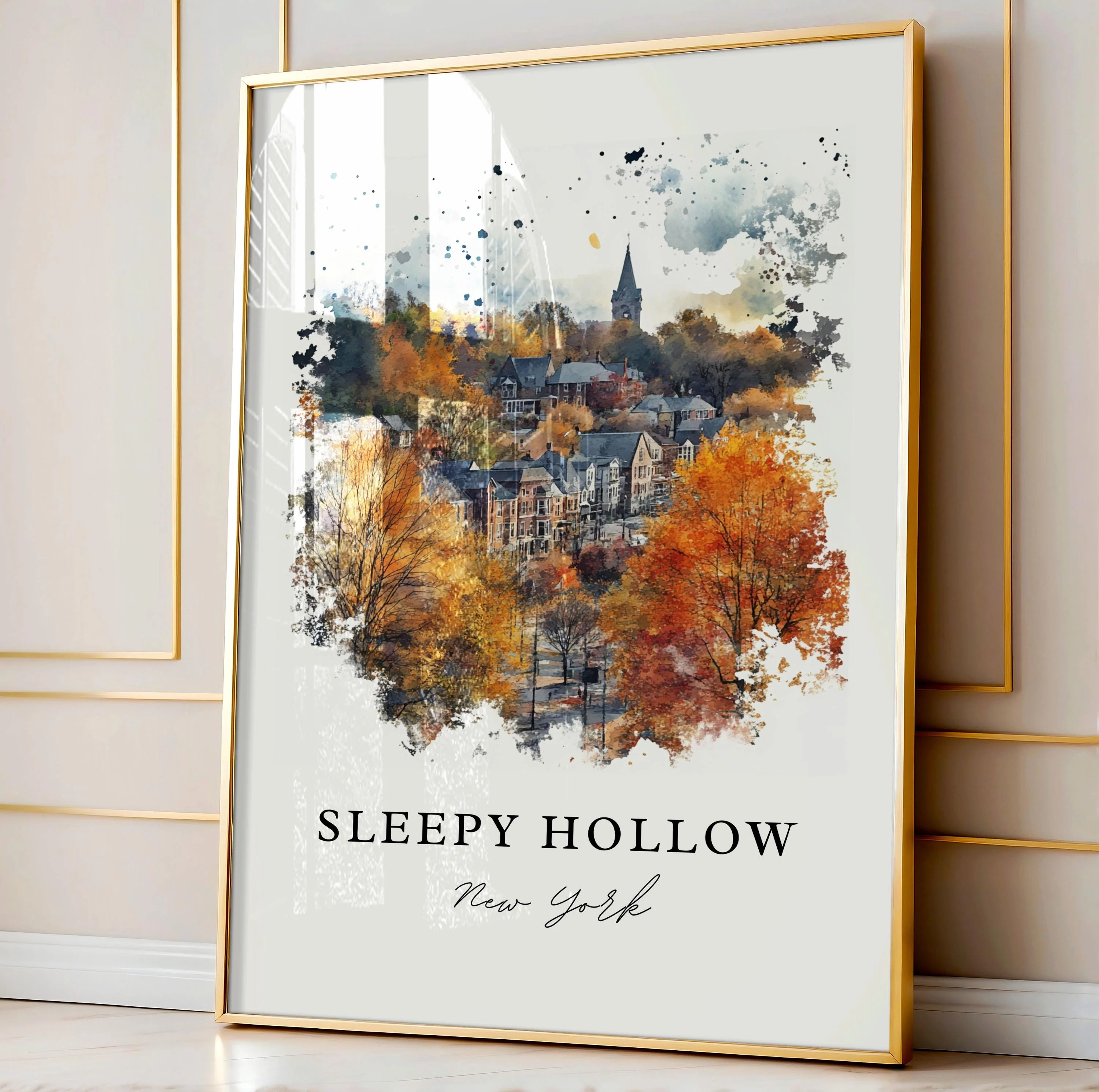 Sleepy Hollow, NY, USA – Watercolor Art Print - Image 4