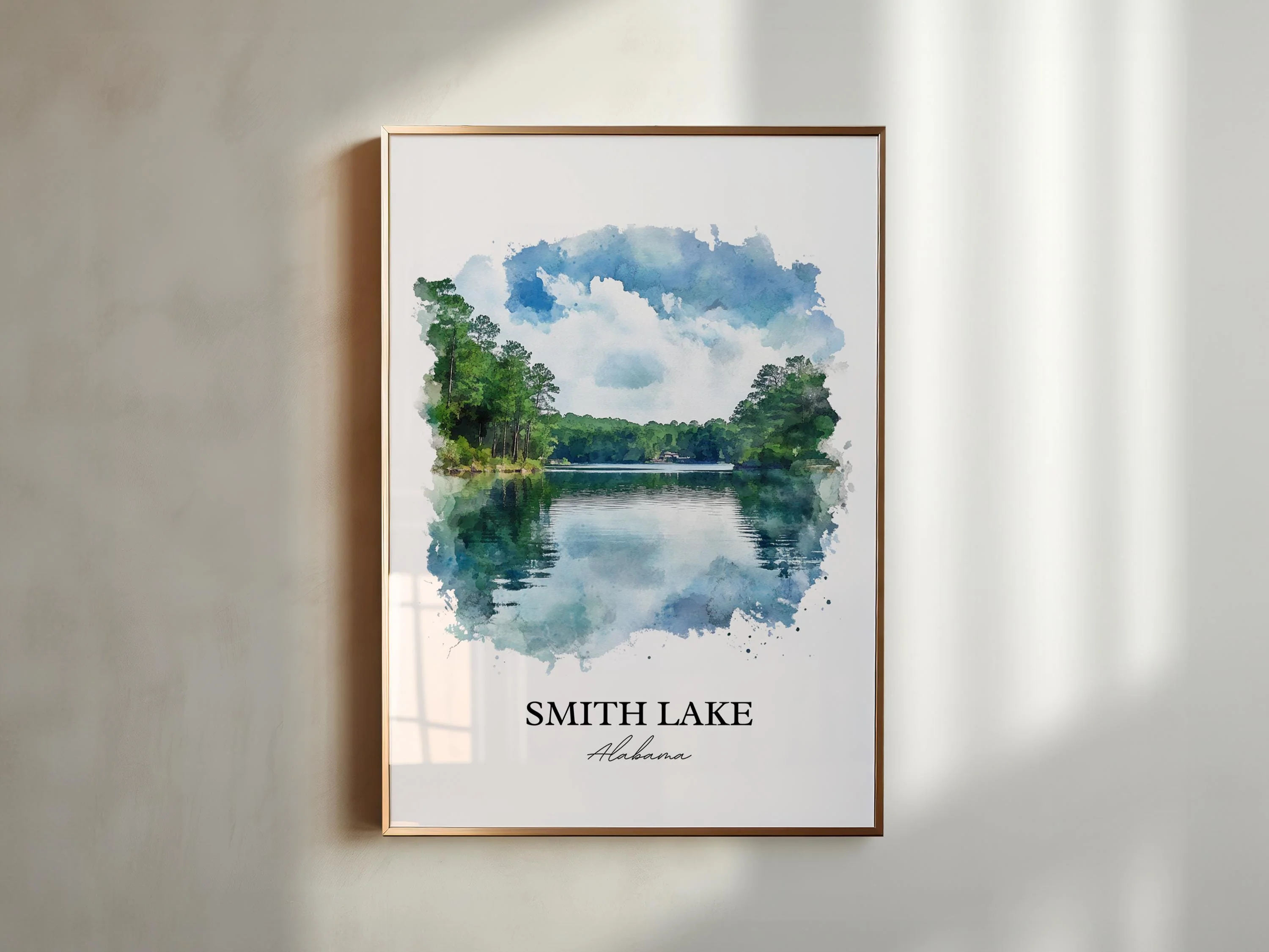 Smith Lake, Alabama, USA – Watercolor Art Print - Image 3