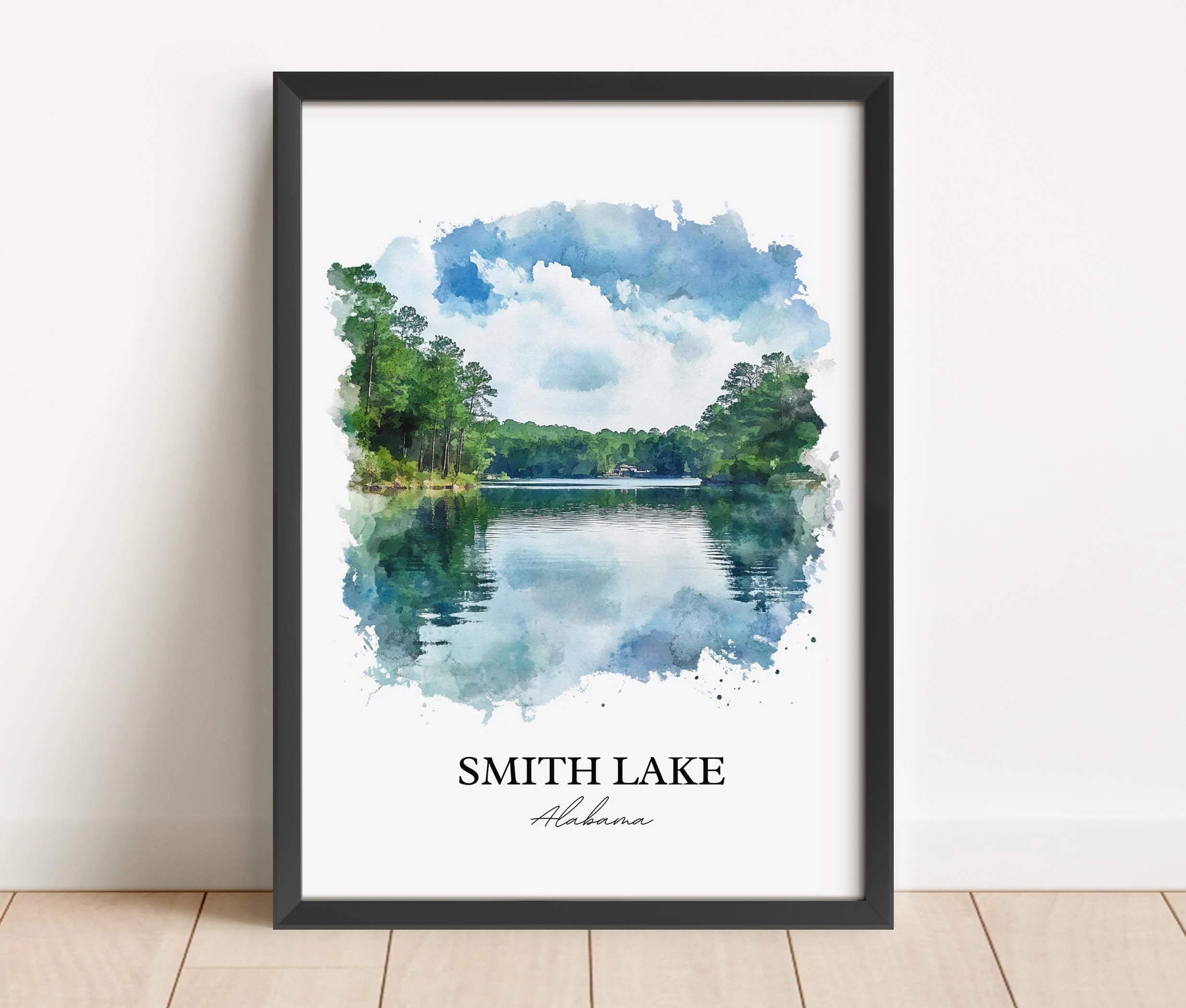 Smith Lake, Alabama, USA – Watercolor Art Print - Image 4