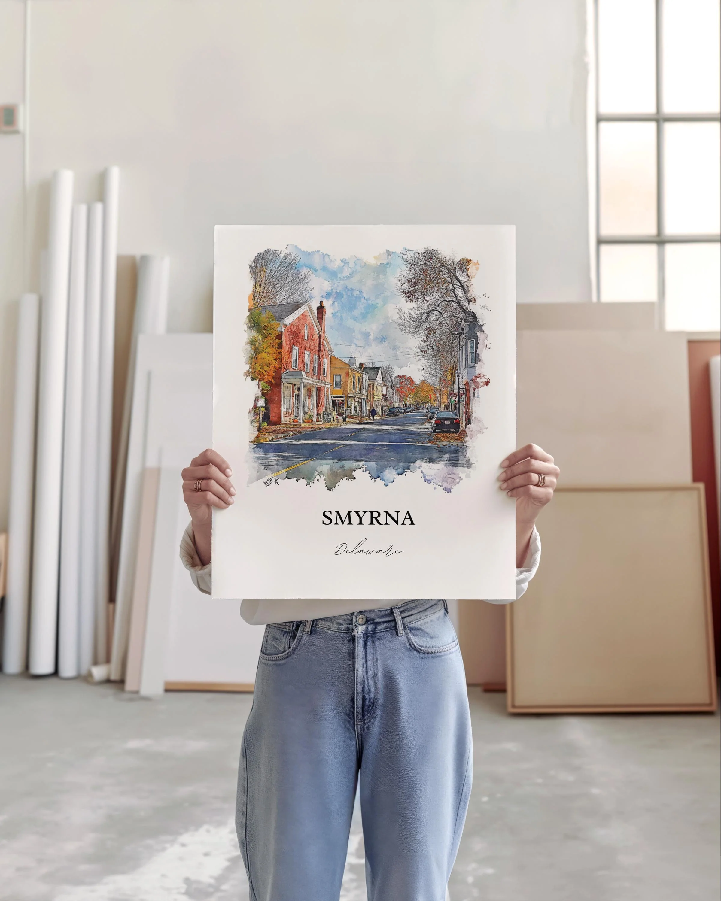Smyrna, Delaware, USA – Watercolor Art Print - Image 6