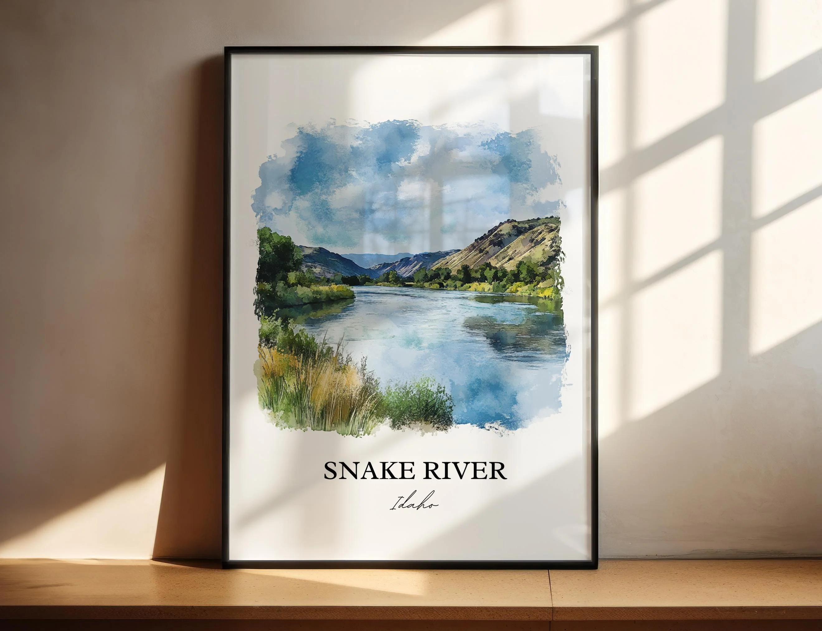 Snake River, Idaho, USA – Watercolor Art Print