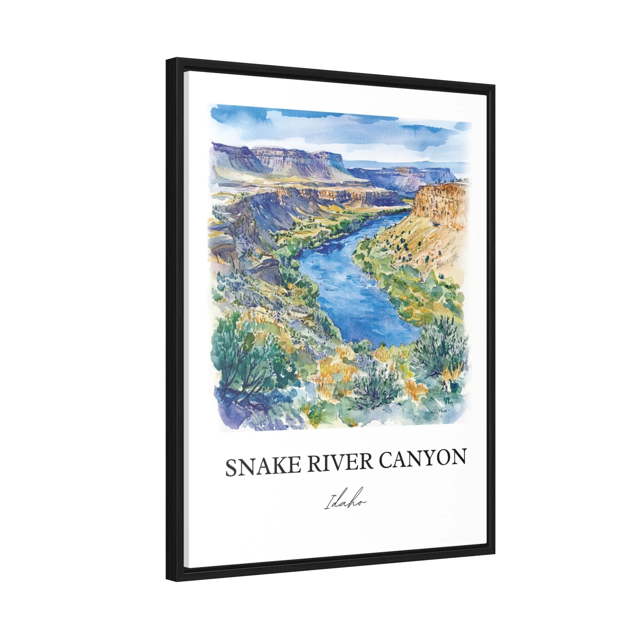 Snake River Canyon, Idaho, Idaho – Watercolor Art Print - Image 7