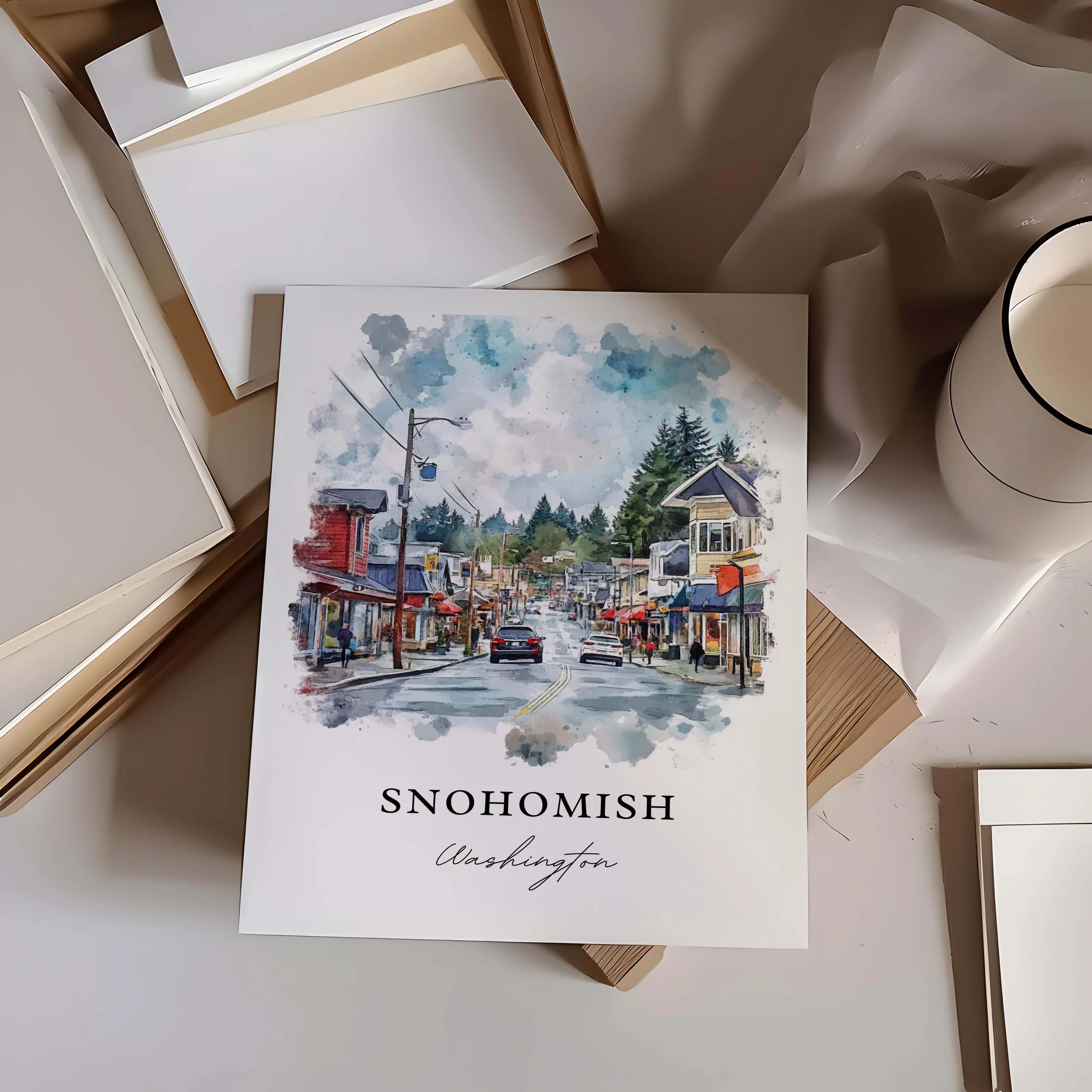 Snohomish, USA – Watercolor Art Print - Image 5