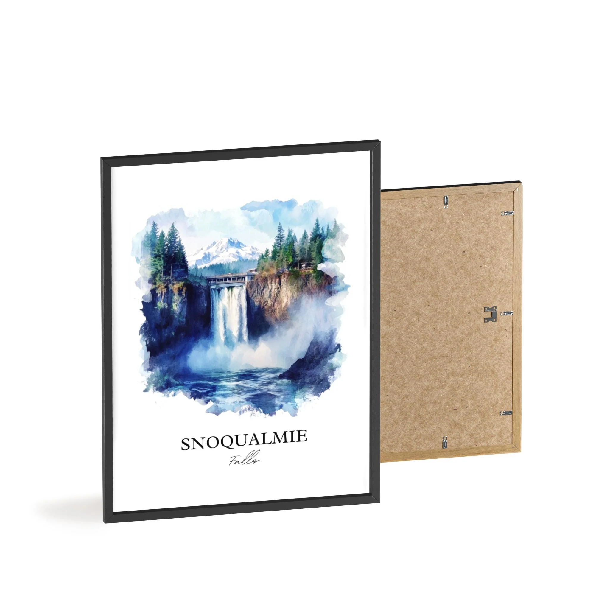 Snoqualmie Falls, USA – Watercolor Art Print - Image 8