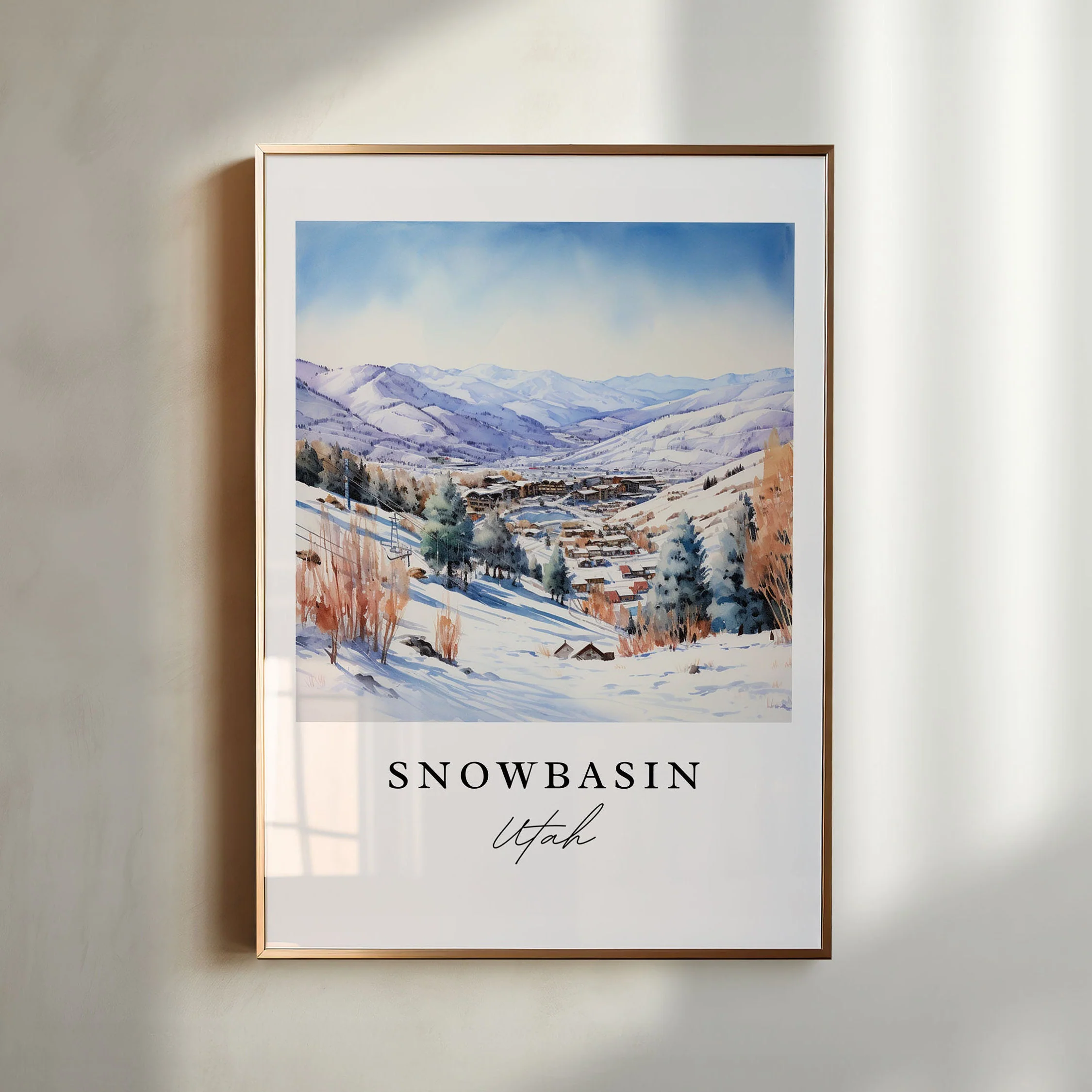 Snowbasin, Utah, Utah – Watercolor Art Print