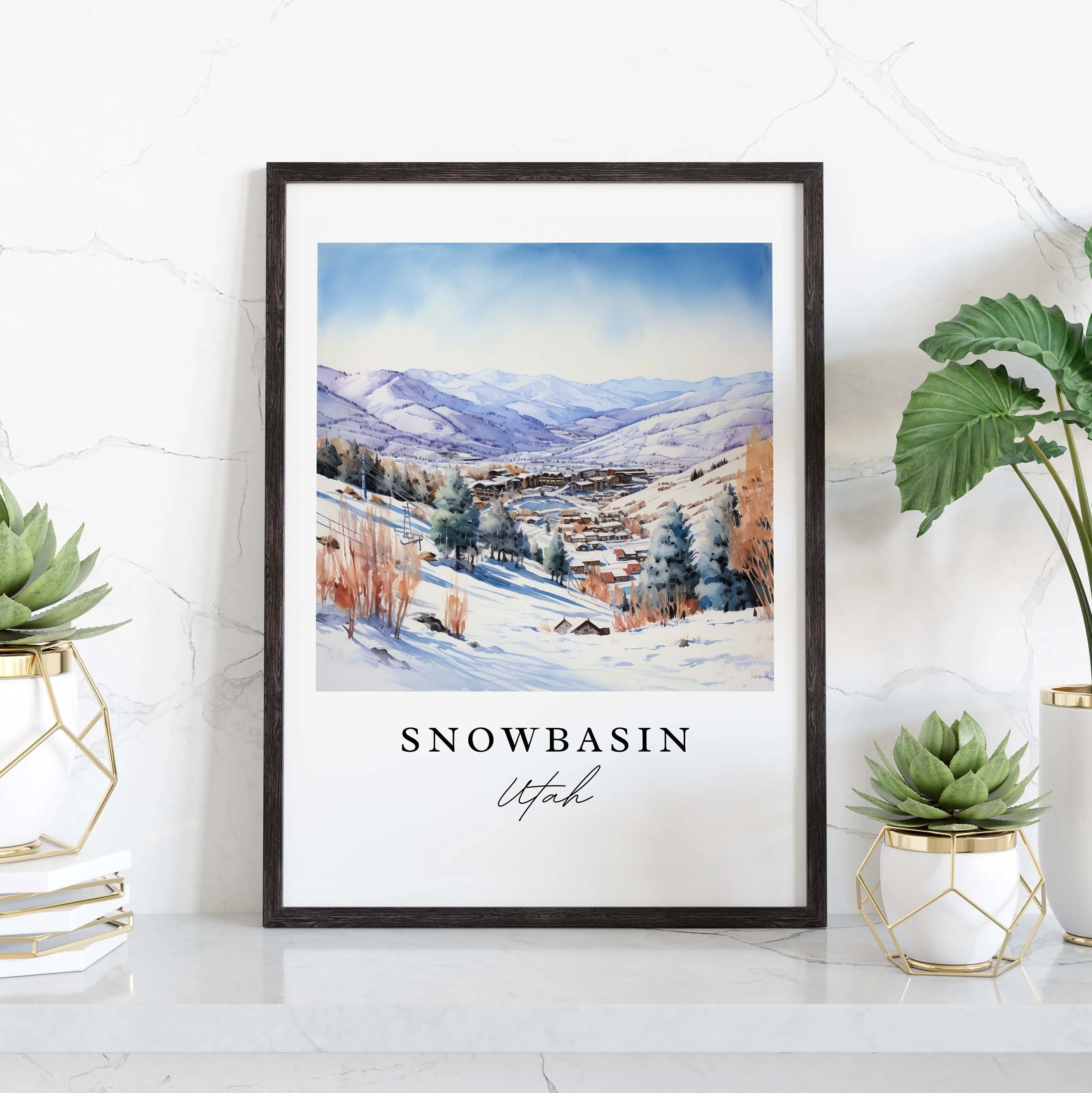 Snowbasin, Utah, Utah – Watercolor Art Print - Image 5