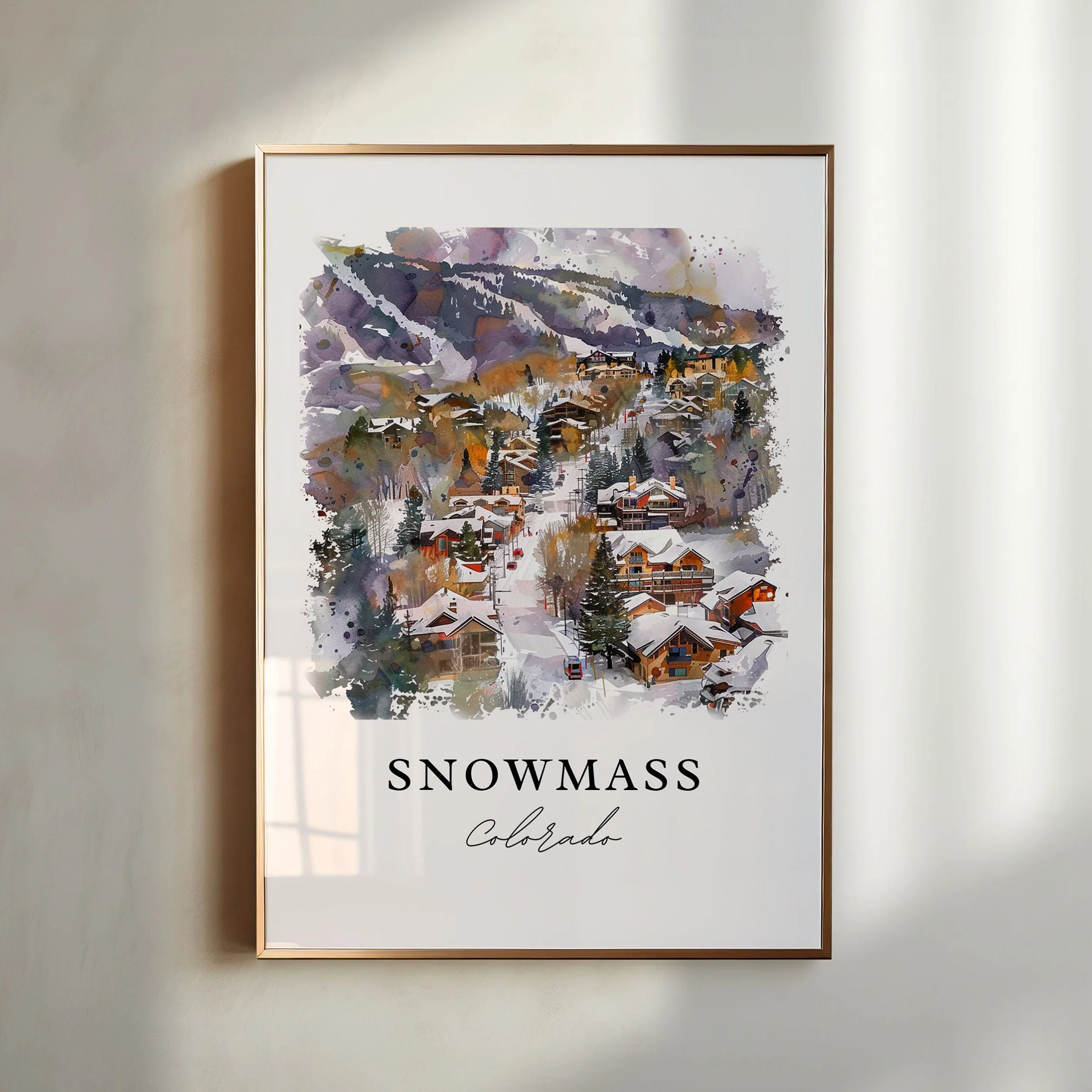 Snowmass, Colorado, USA – Watercolor Art Print