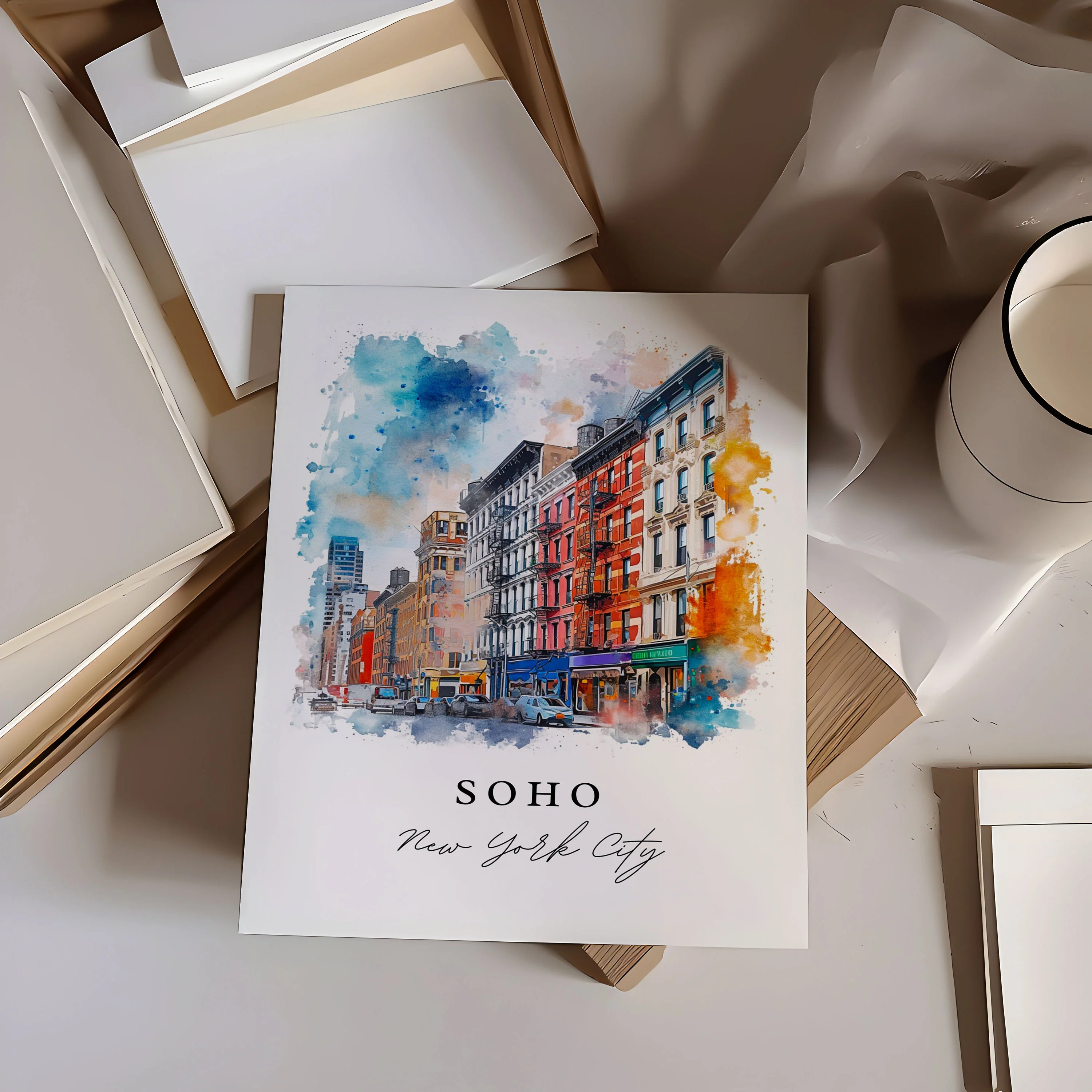 SoHo, NYC, New York – Watercolor Art Print - Image 2