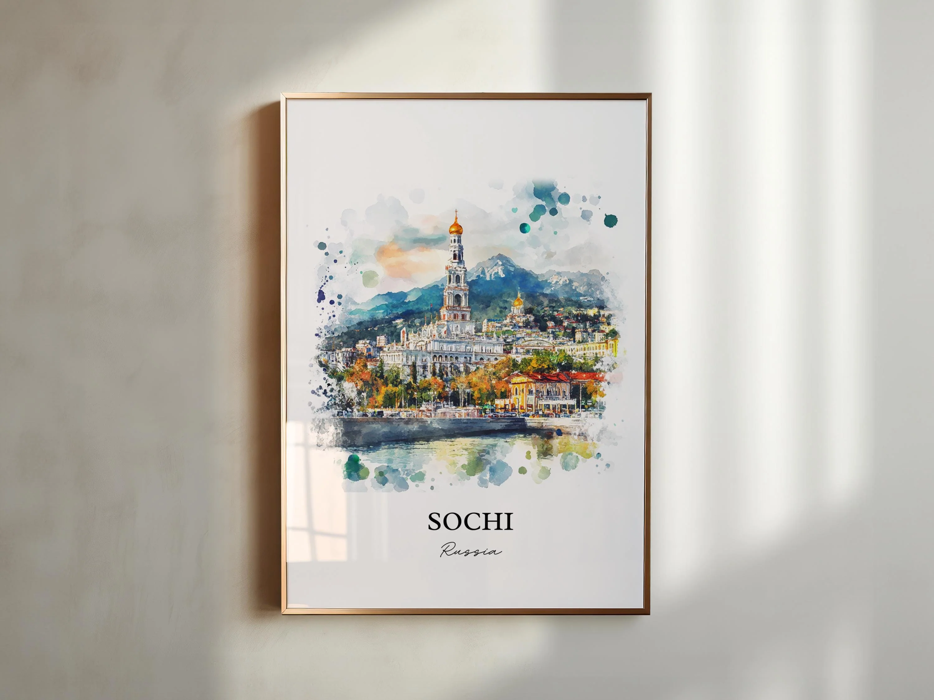 Sochi, Russia – Watercolor Art Print - Image 3