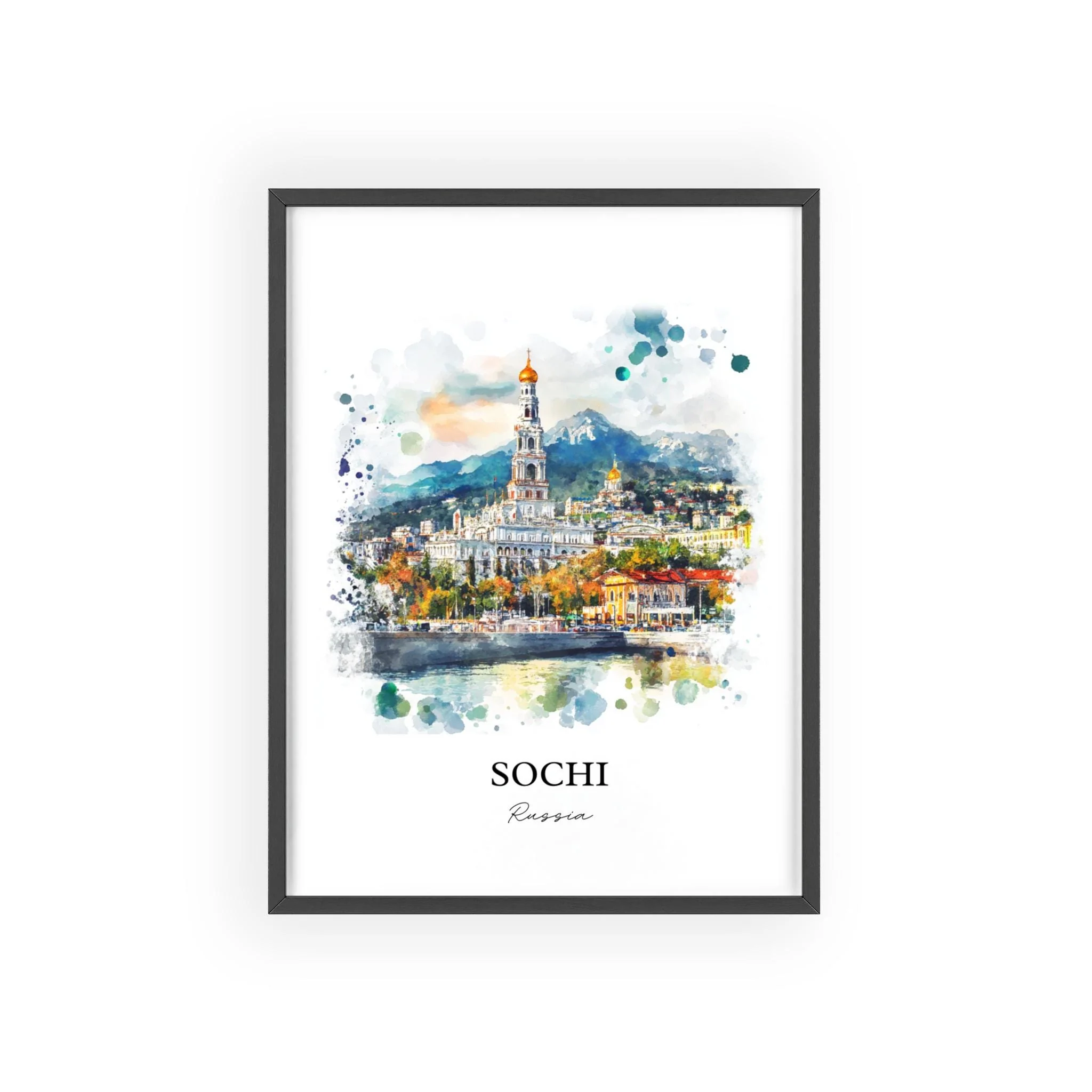 Sochi, Russia – Watercolor Art Print - Image 7