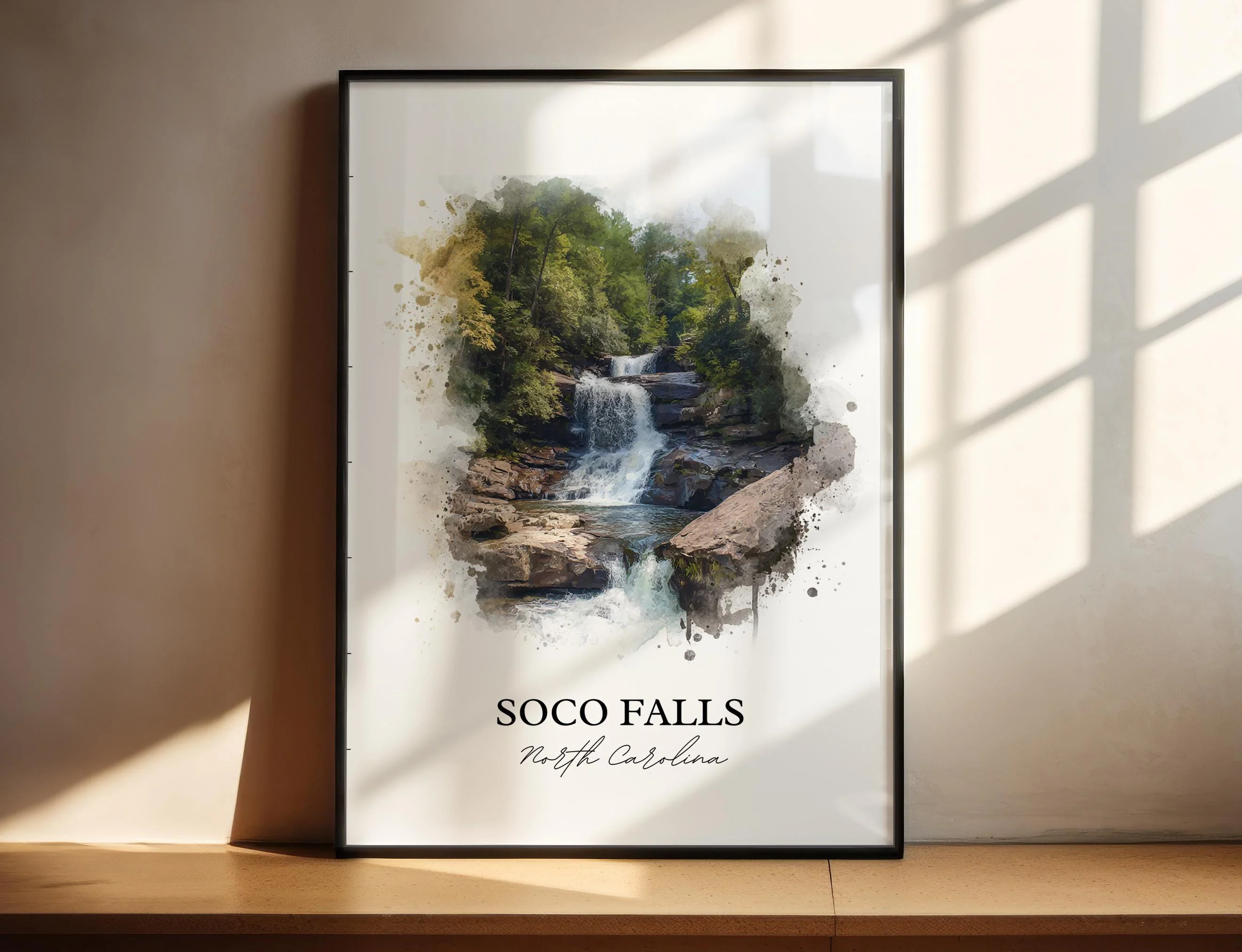 Soco Falls, North Carolina – Watercolor Art Print