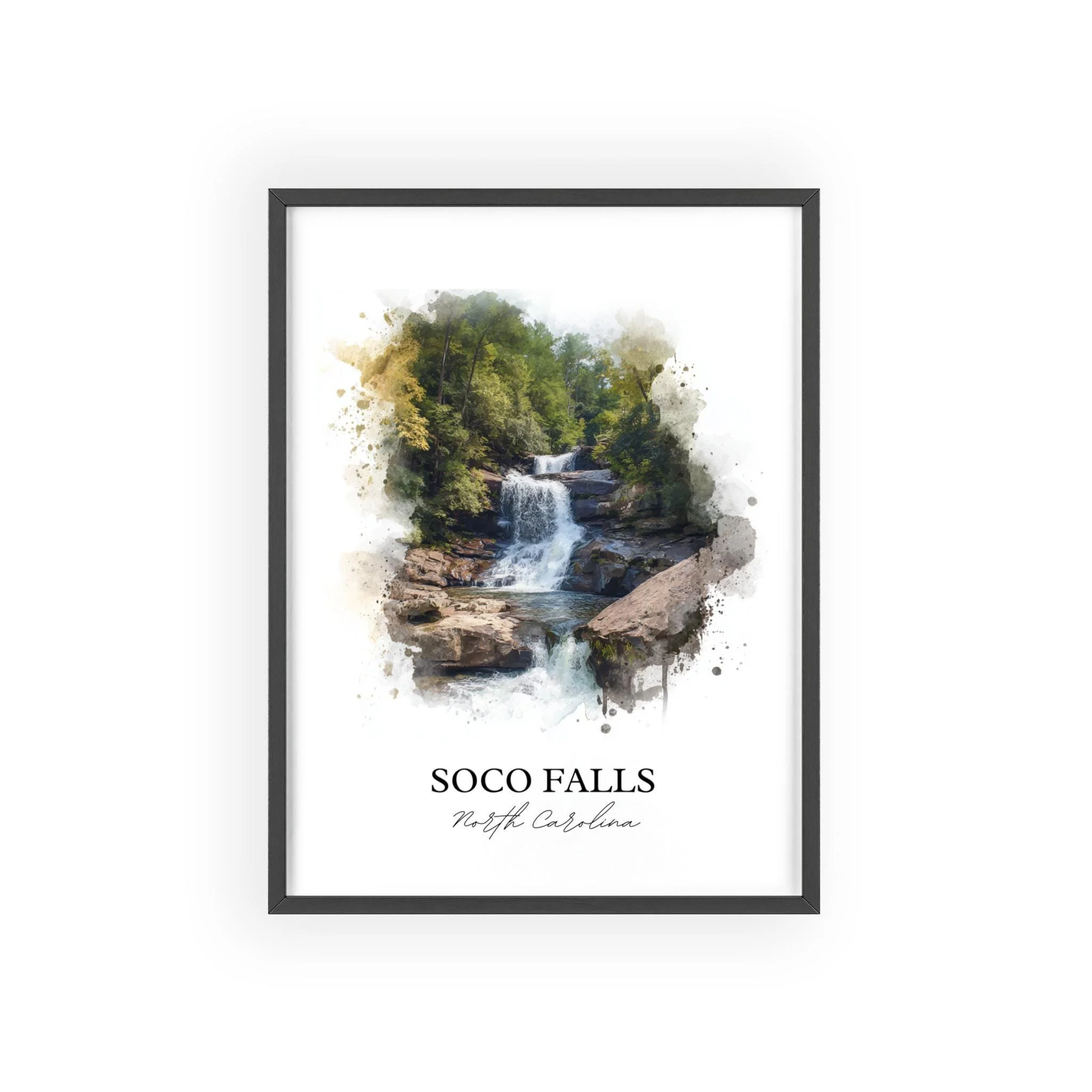 Soco Falls, North Carolina – Watercolor Art Print - Image 7