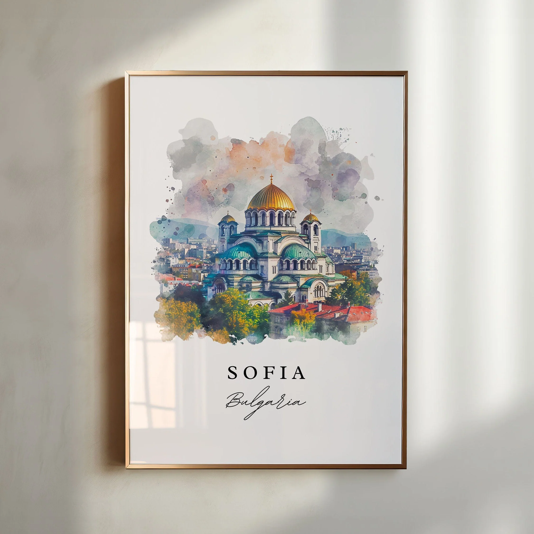 Sofia, Bulgaria – Watercolor Art Print