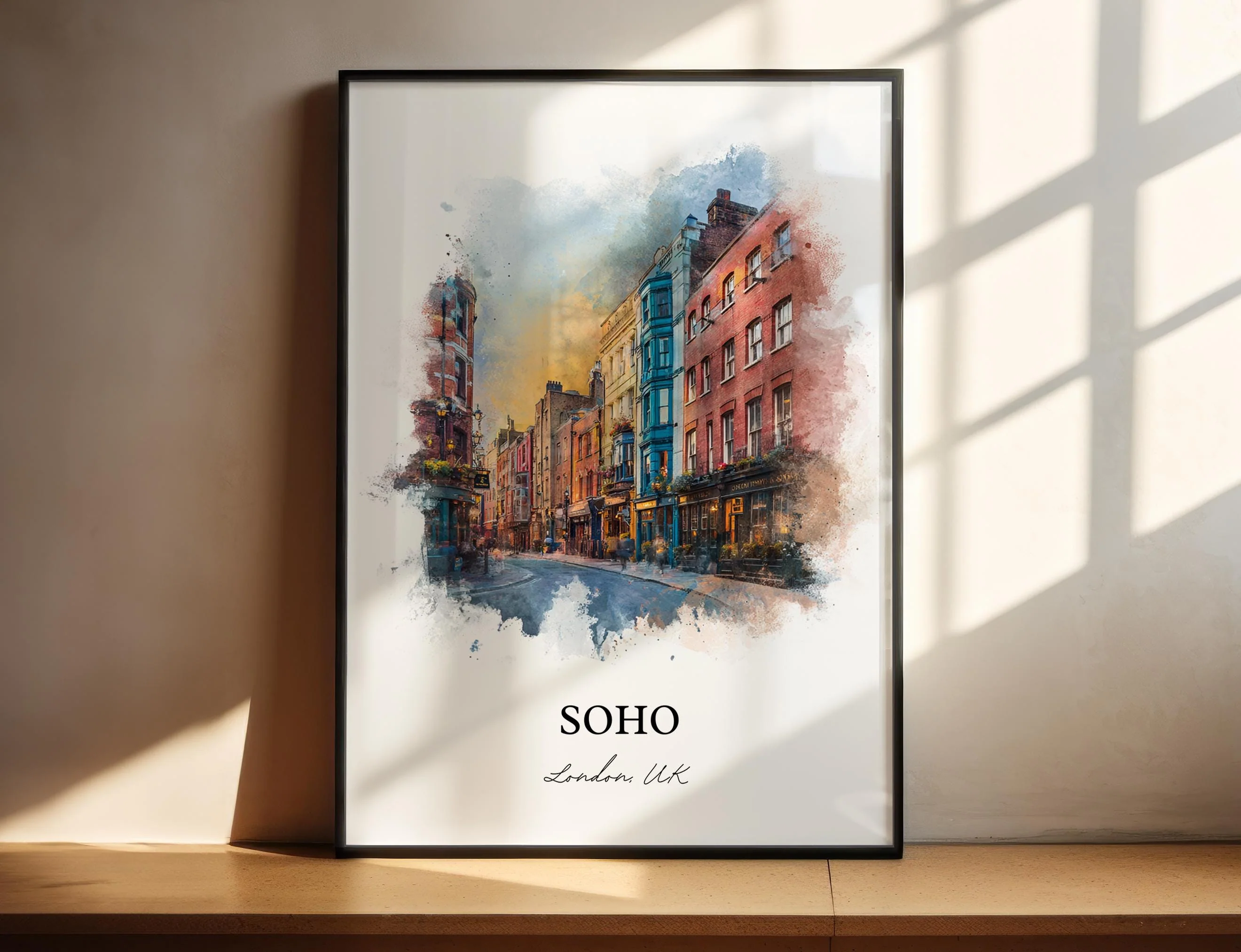 Soho London, England – Watercolor Art Print
