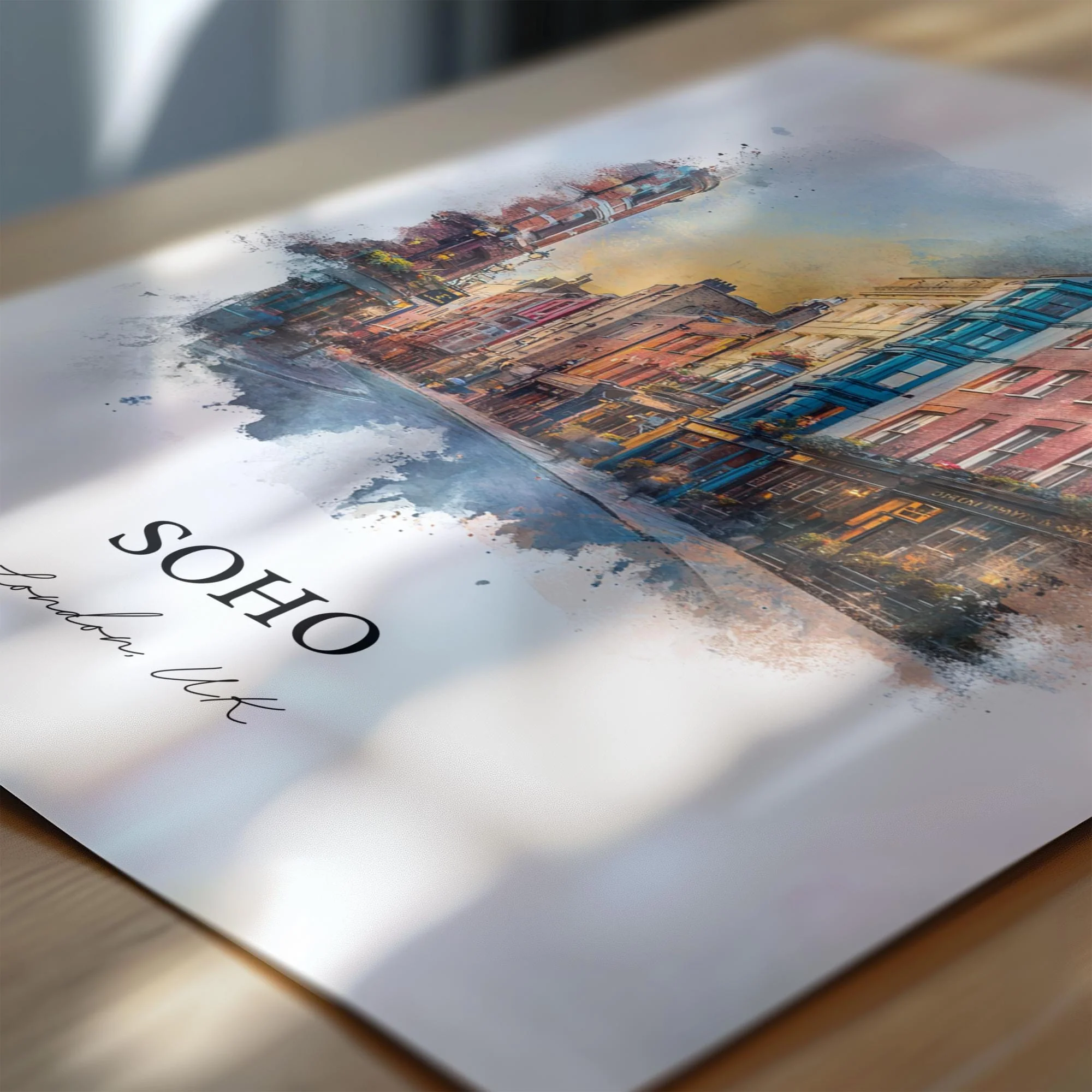 Soho London, England – Watercolor Art Print - Image 3