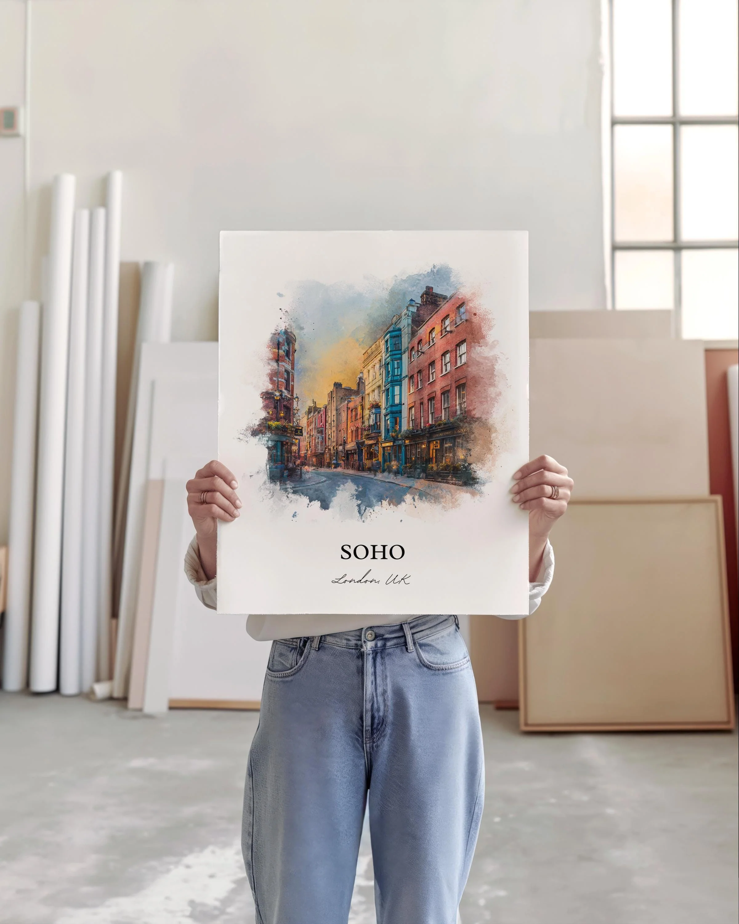 Soho London, England – Watercolor Art Print - Image 6