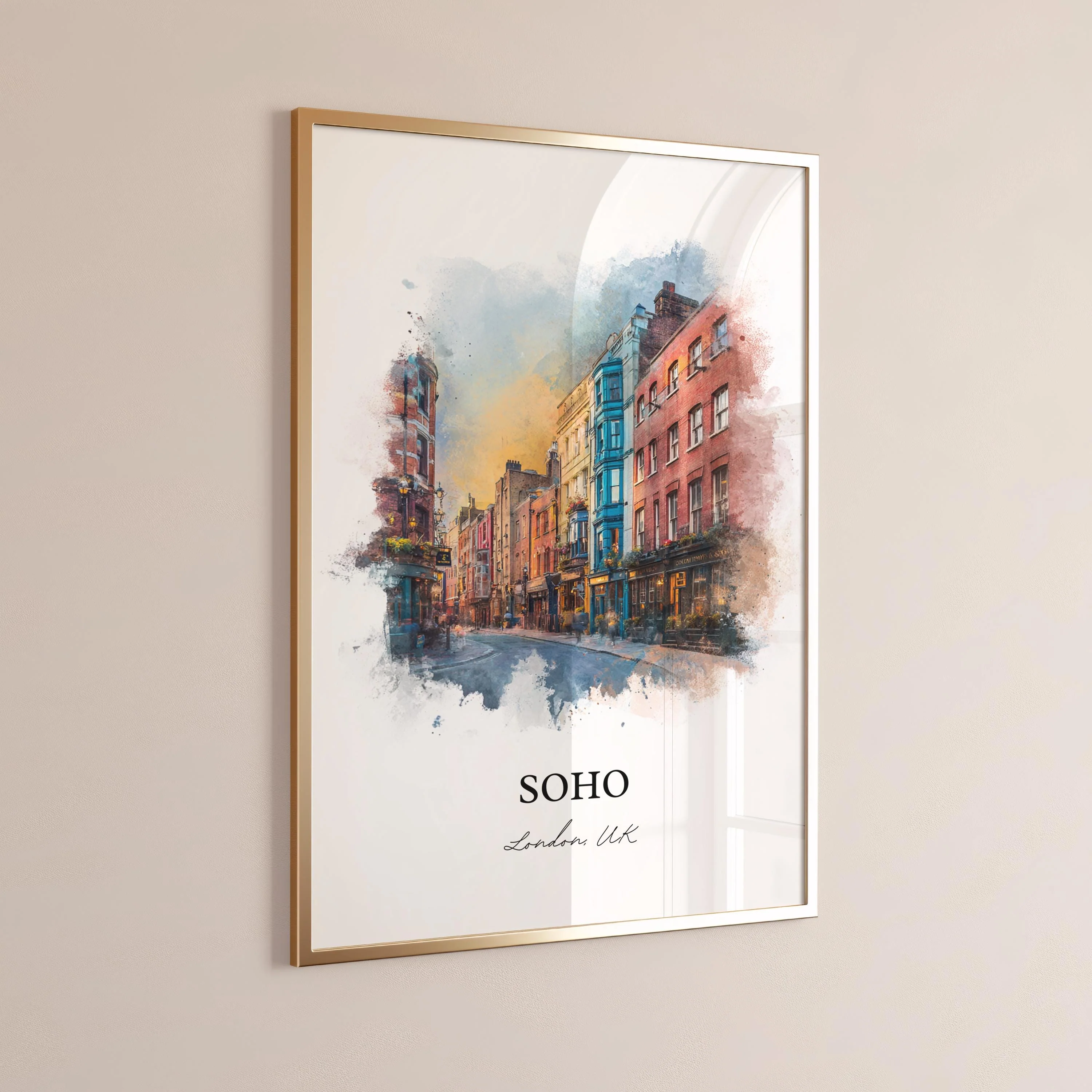 Soho London, England – Watercolor Art Print - Image 8