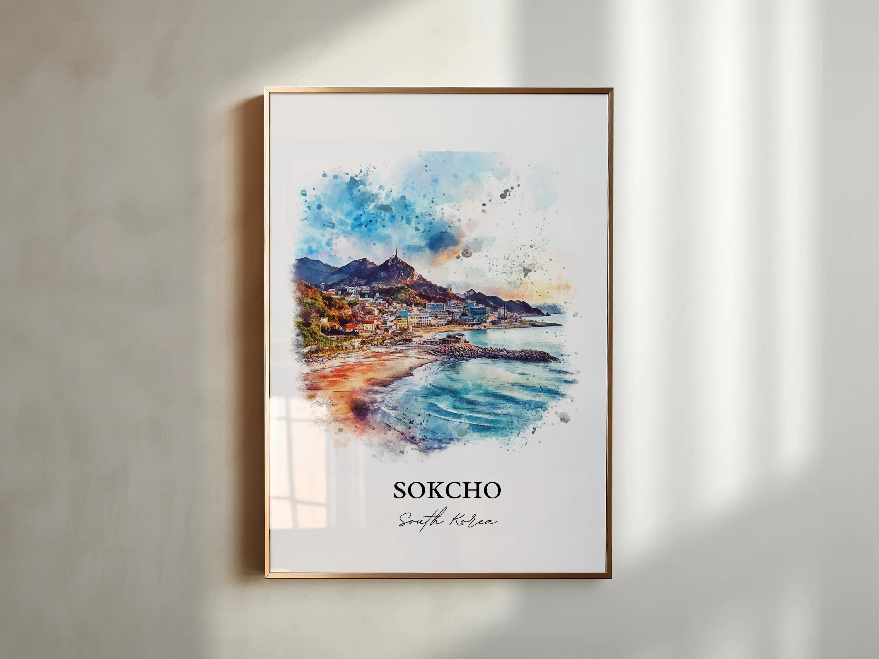 Sokcho-si, South Korea – Watercolor Art Print - Image 3