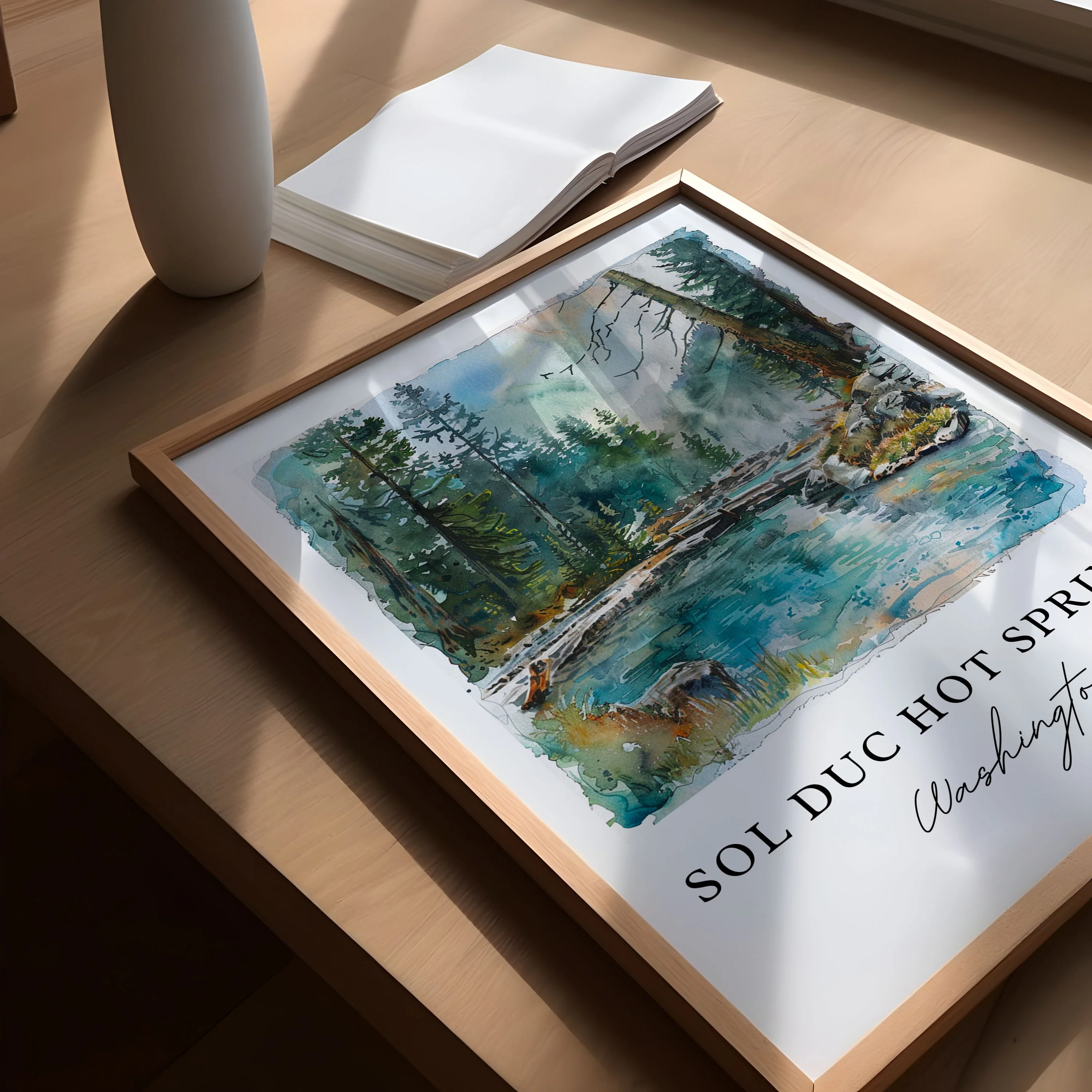 Sol Duc Springs, USA – Watercolor Art Print - Image 2